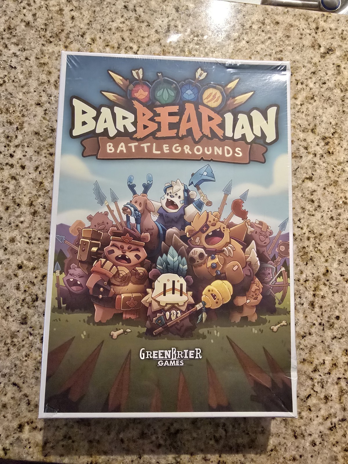 Greenbrier Games BarBEARian Battlegrounds Board Game, Animal Theme, 2+ Players