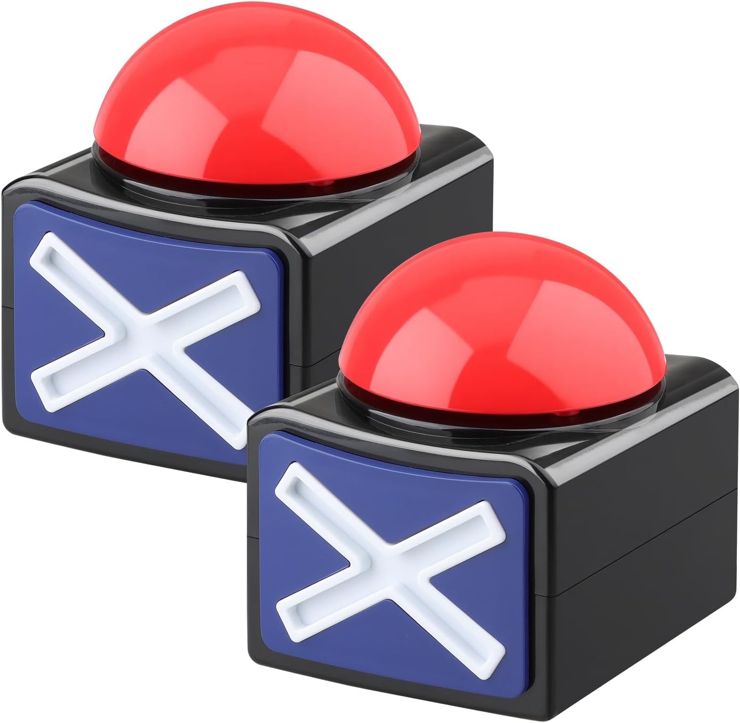 2 Pack Game Buzzers with Lights & Sound – Quiz Buzzer Buttons for Family Feud