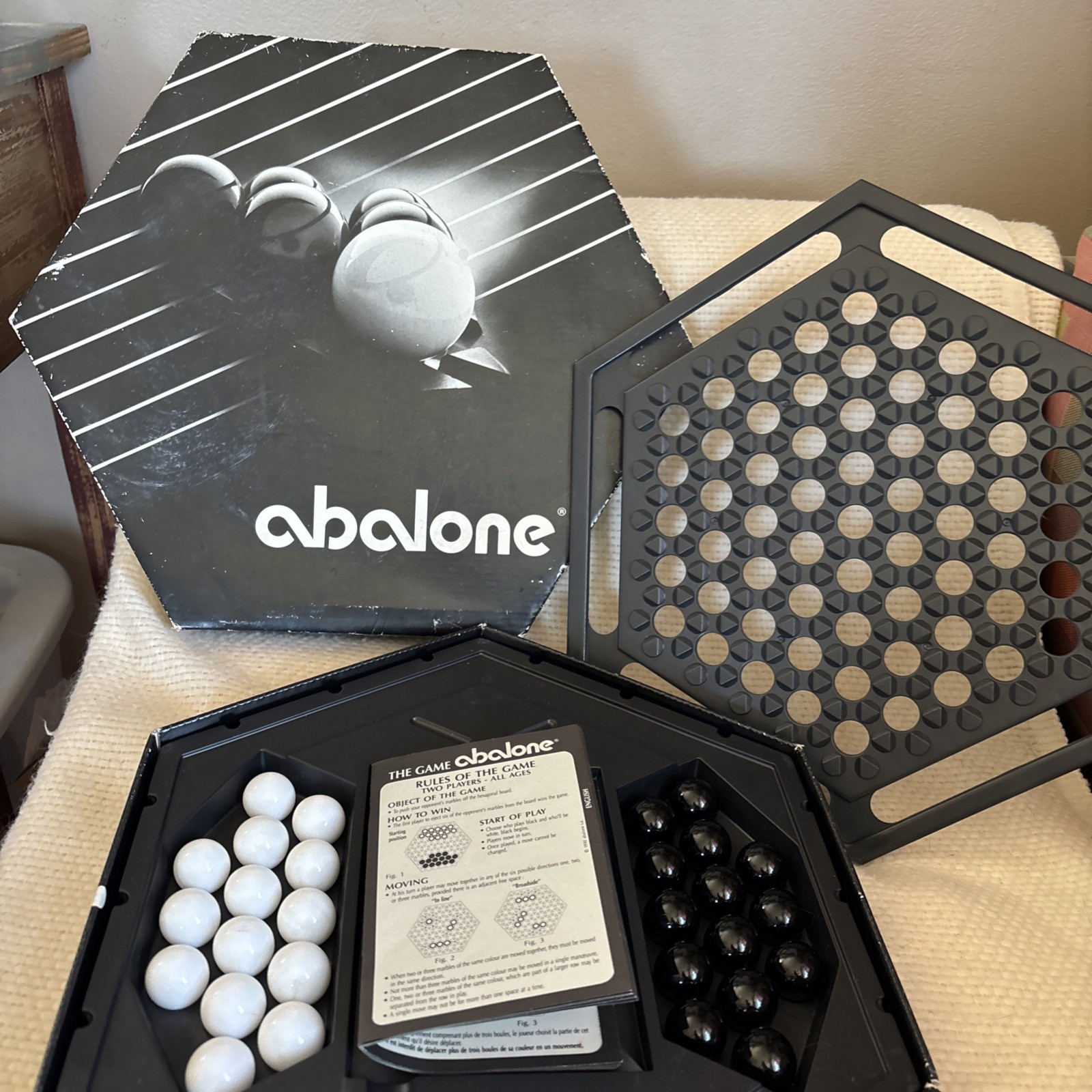Abalone Game COMPLETE Goliath Made In France 1990 Box Wording In Dutch