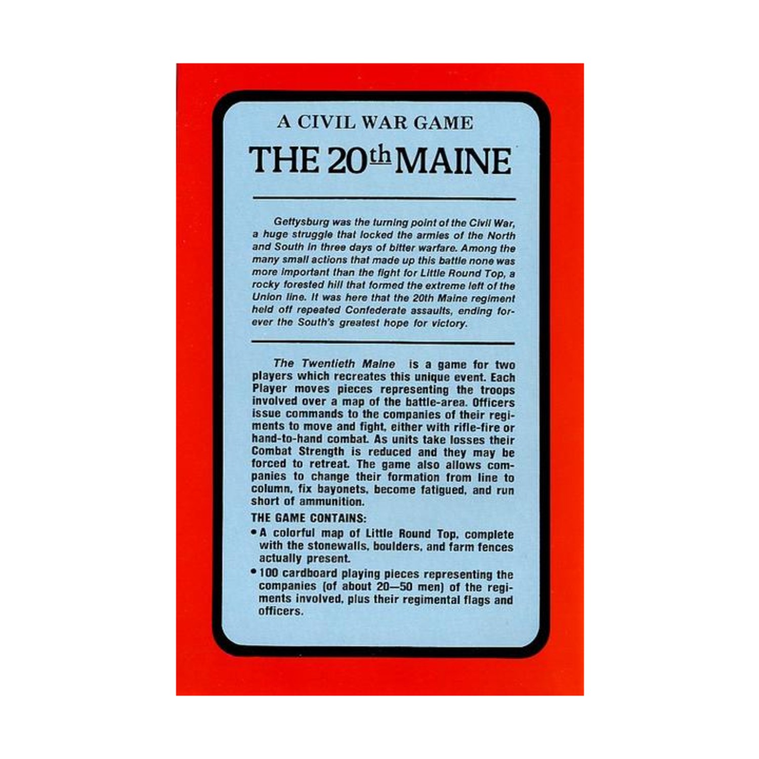 OSG Wargame 20th Maine – The Battle for Little Round Top Bag VG+