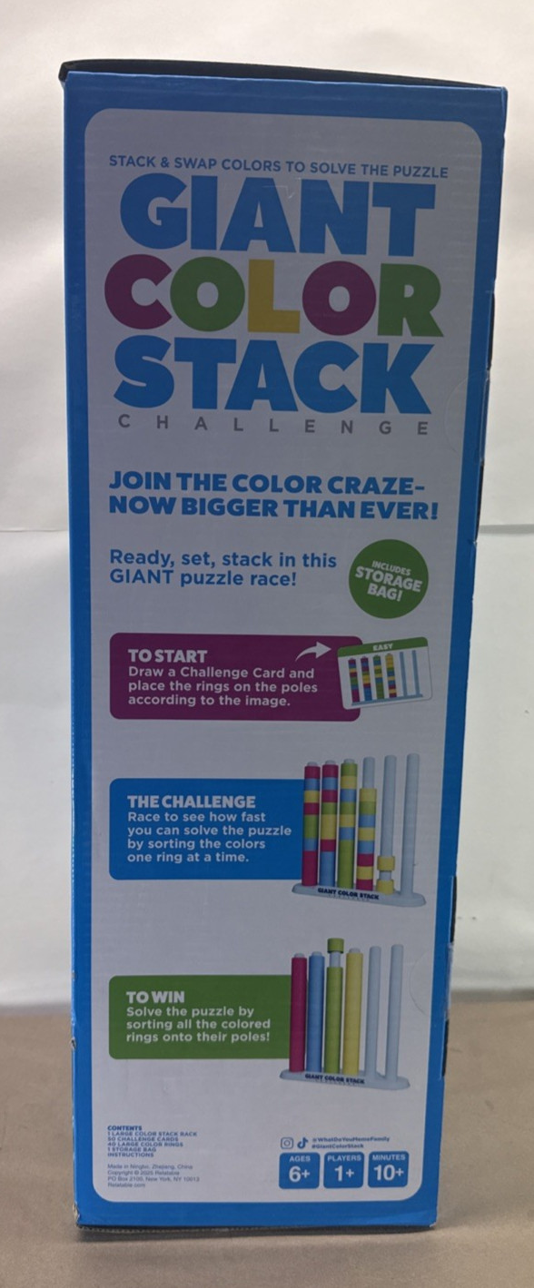 Giant Color Stack Challenge Game 50 Puzzles Outdoor Family Fun New