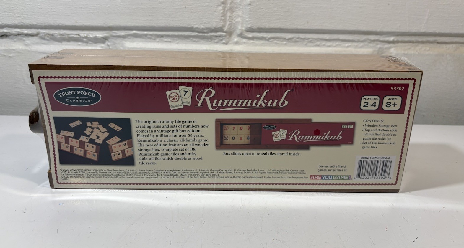 *NEW* Front Porch Classics Rummikub Vintage Edition All-Wood Storage Case