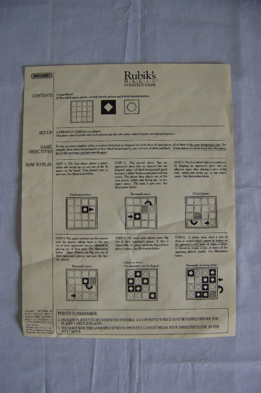 Rubik’s Magic Strategy board game 1987 complete VGUC Rubiks cube