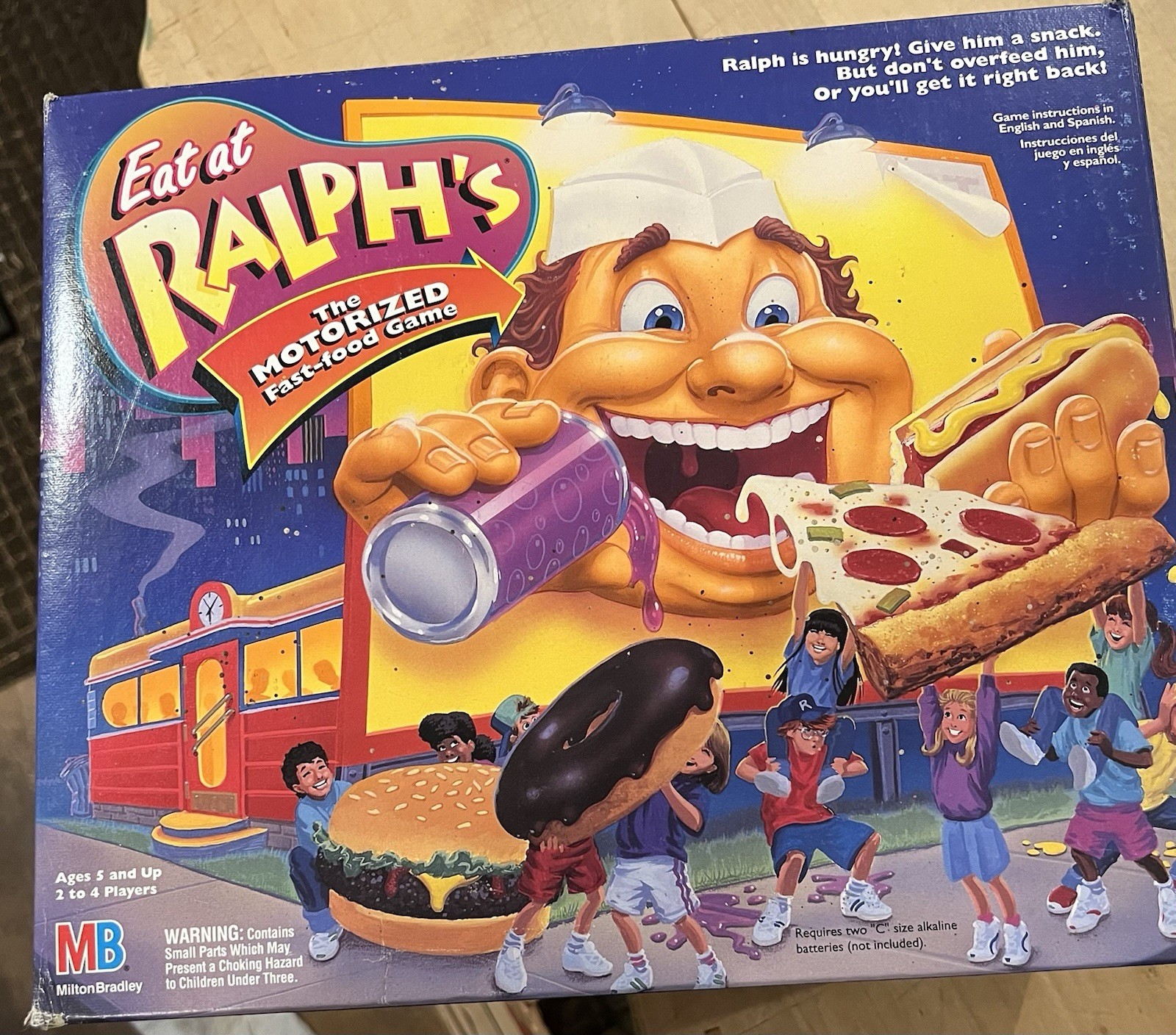 1992 Milton Bradley Eat At Ralph’s Motorized Fast Food Game COMPLETE Untested MB