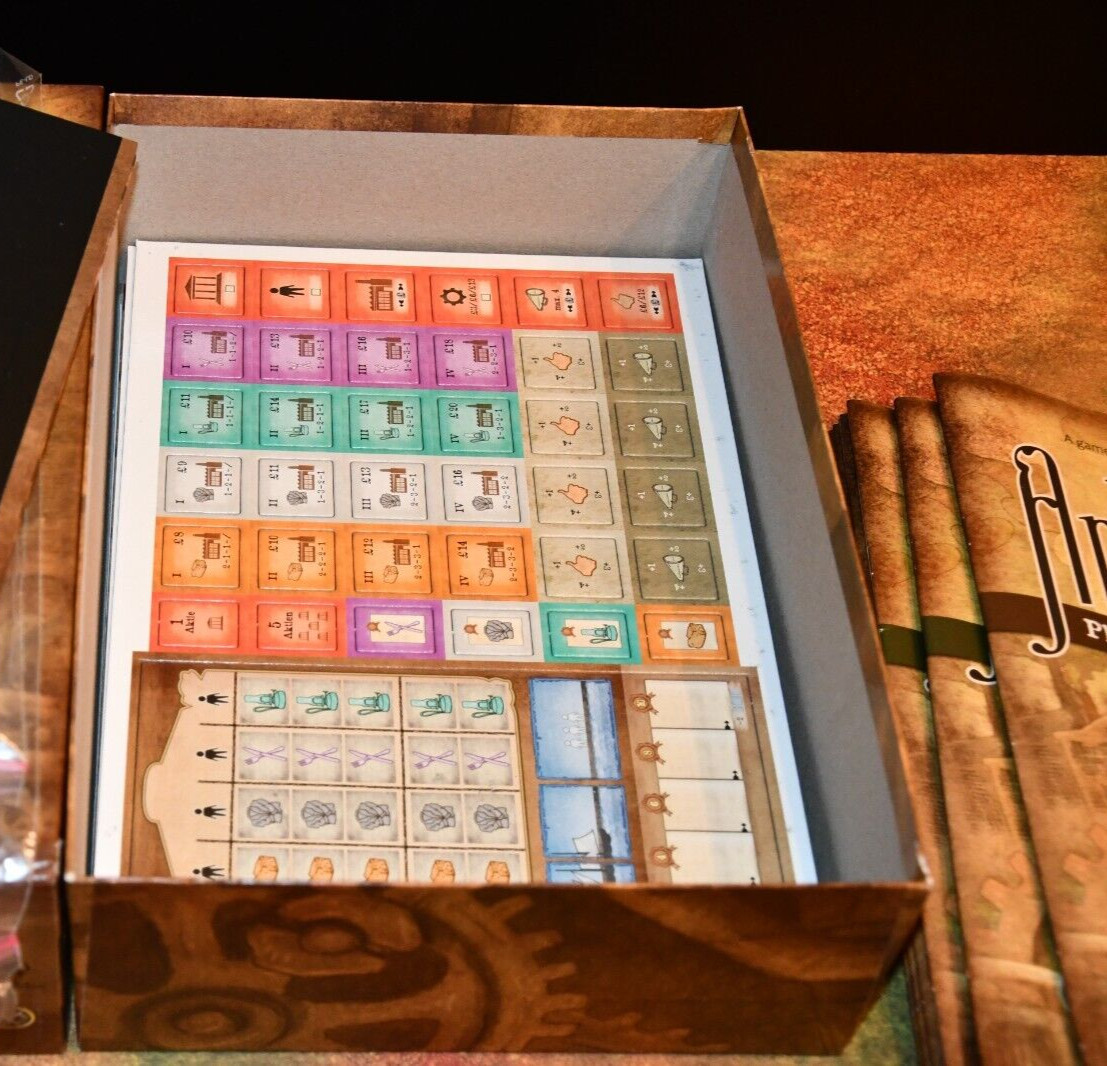 Spielworxx Boardgame Arkwright (English/German Ed) VG W/ Upgrade Kit Unpunched