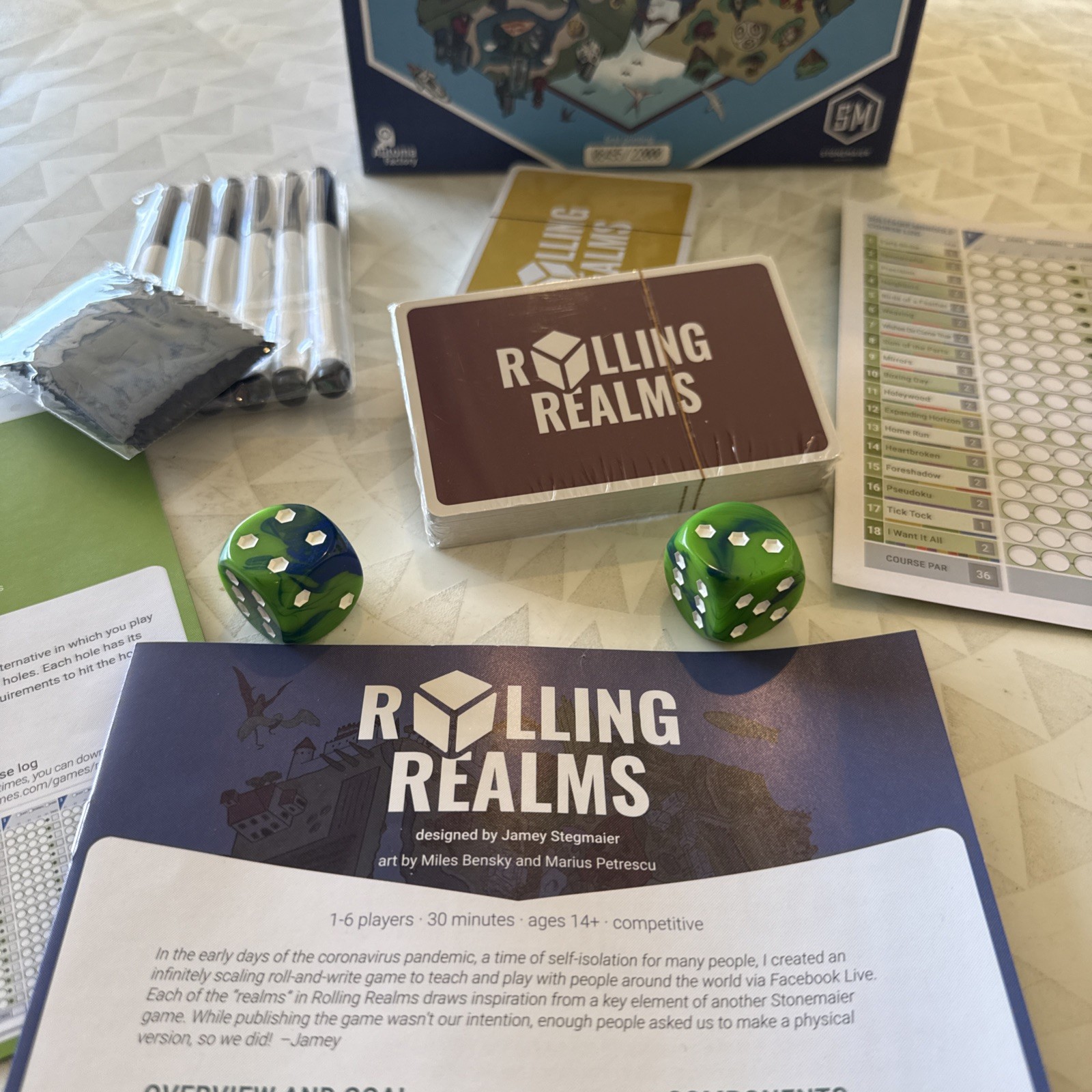 ROLLING REALMS ~ Roll & Write Game by Stonemaker Games ~ KICKSTARTER