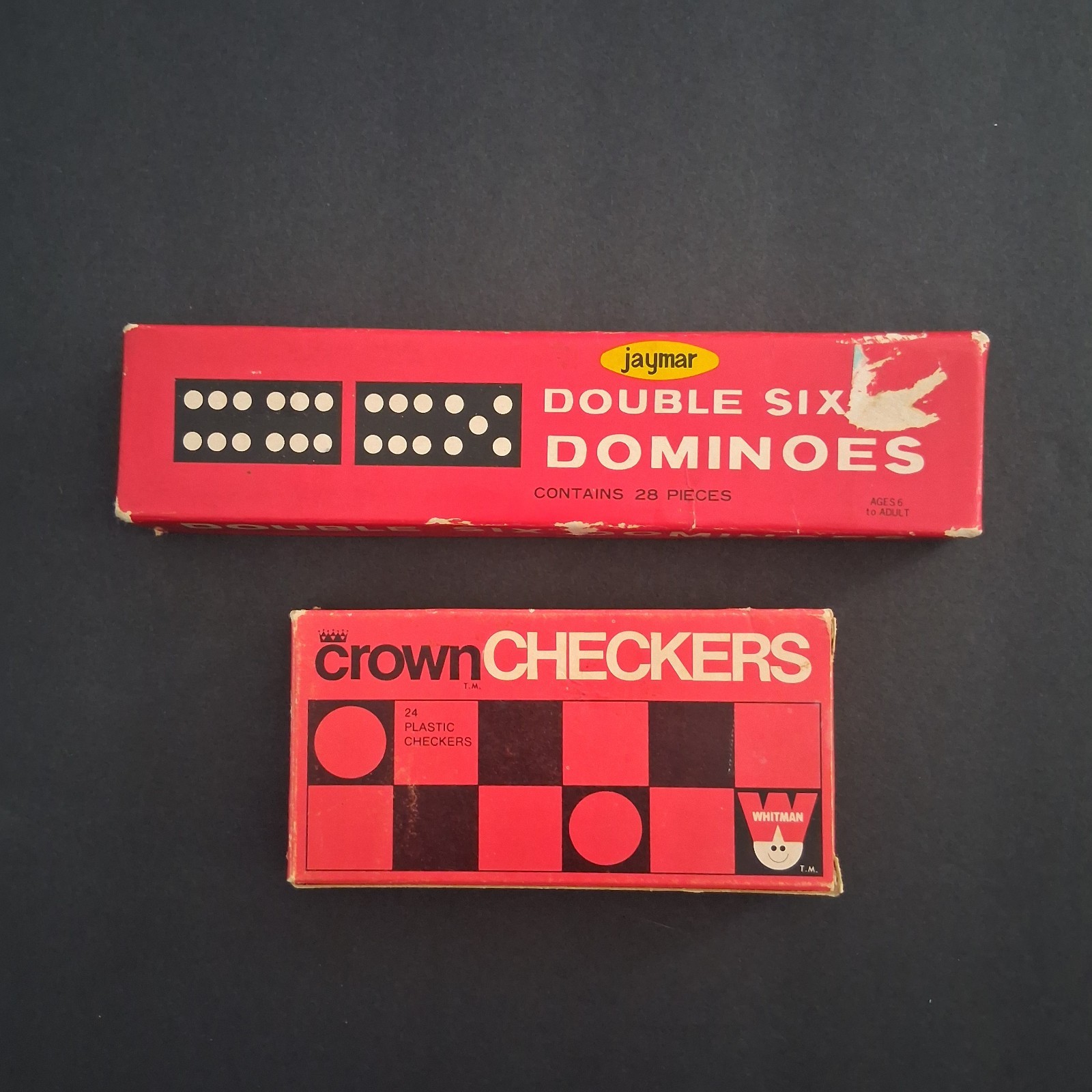 VTG 60s Board Game Lot Milton Bradley Checker Board 4830 Jaymar Dominoes Whitman