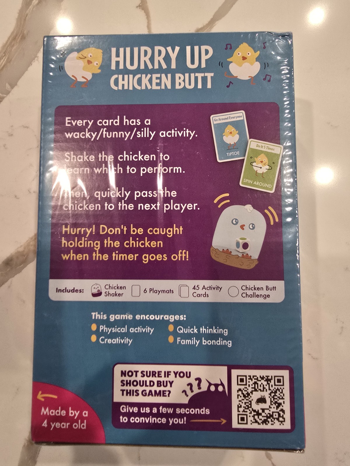 KIDS GAMES – Kitten Games- Hurry Up Chicken Butt Game 2-6 Players Ages 4+