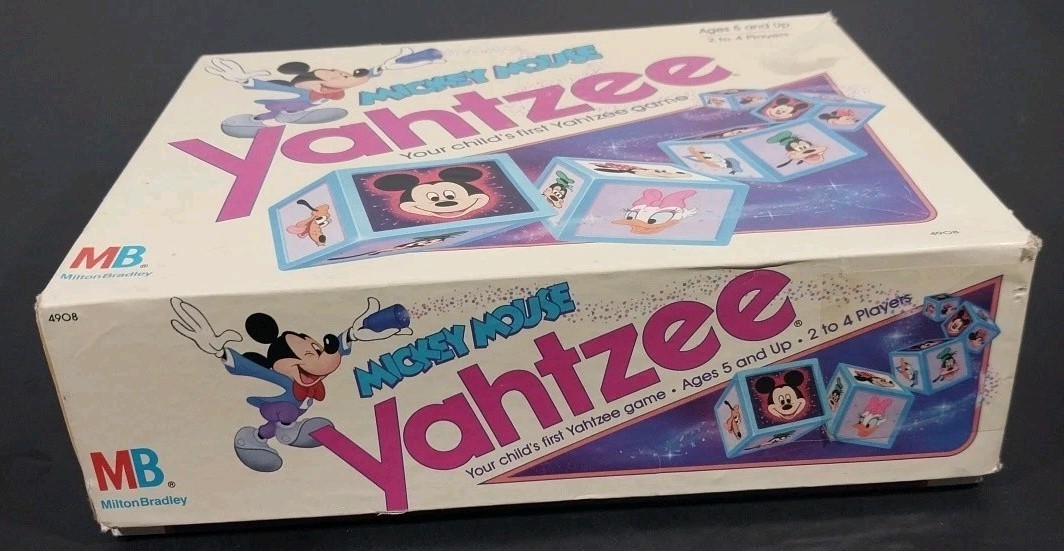 Vintage Mickey Mouse Yahtzee Game 1988 Milton Bradley Disney 4908 COMPLETE