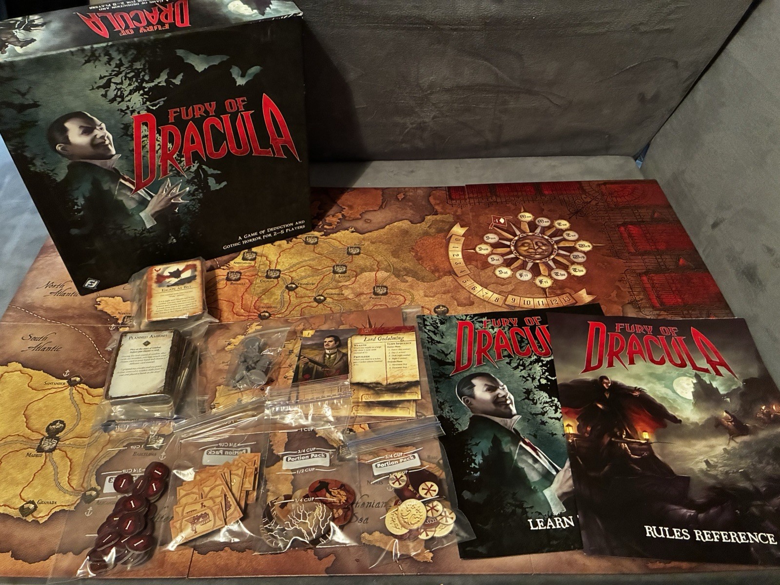 Fantasy Flight Games Fury of Dracula Gothic Horror Board Game CIB