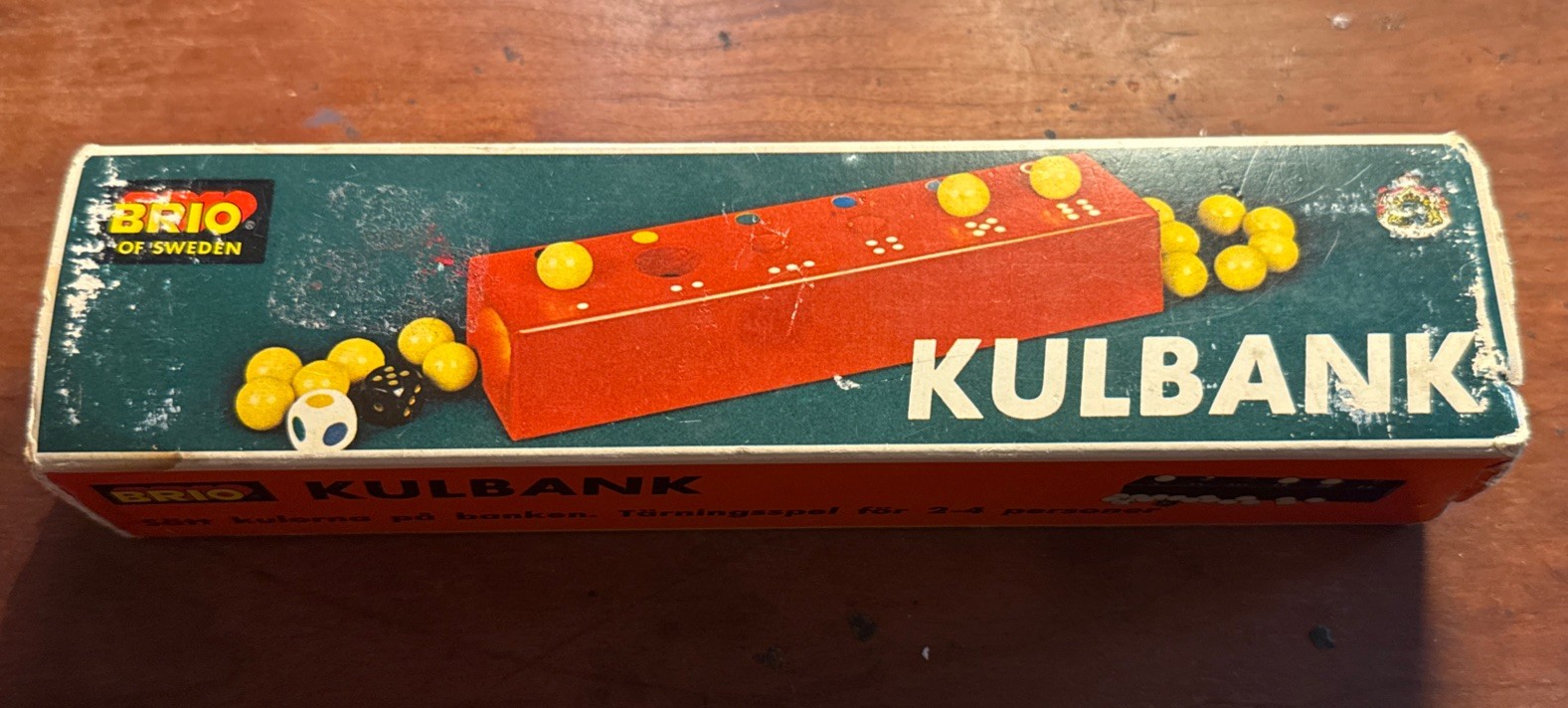 Vintage BRIO KULBANK DICE GAME KUGEL-SPIEL Game with Box HAS DICE/BALLS- Sweden