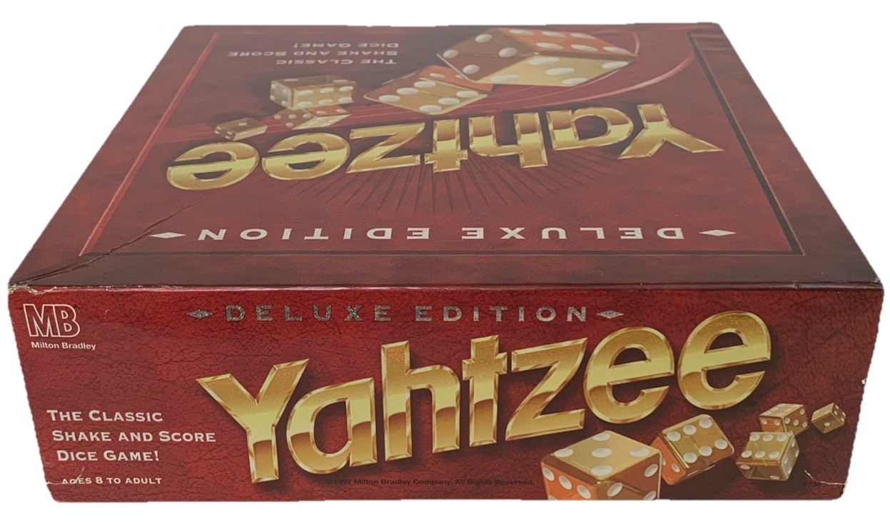 Yahtzee Deluxe Edition Board Game Golden Flecked Dice 1997 Complete W/O Pencils