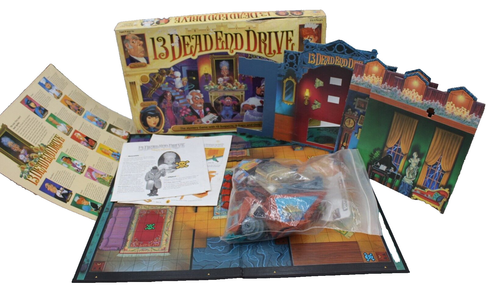 13 Dead End Drive Board Game Milton Bradley -Family Game Night Kids & Adults