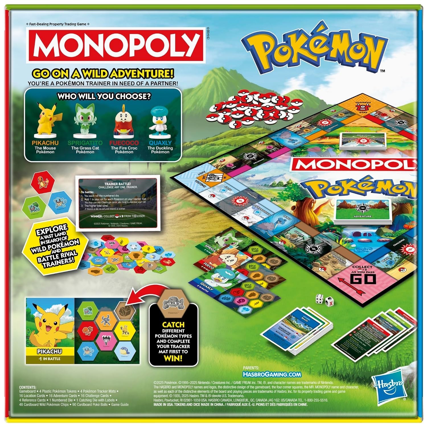 Monopoly Pokémon Edition Board Game Fun Family Games 2 to 4 Players