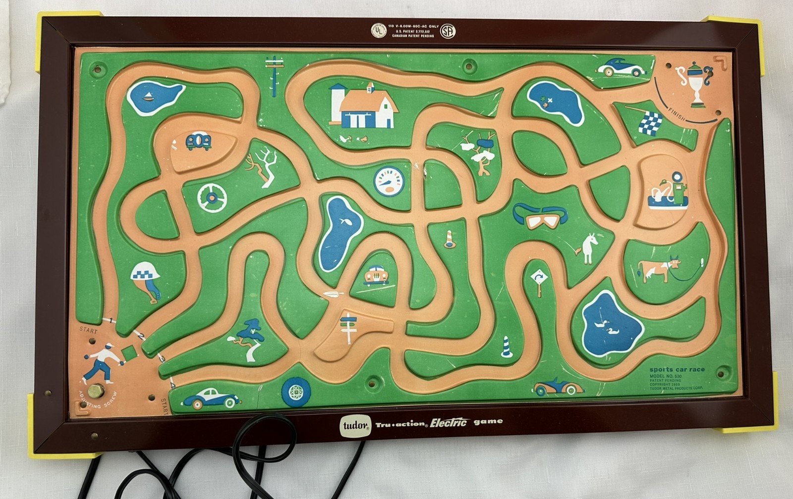 1959 Tudor Electric Sports Car Race Game Working in Good Condition FREE SHIPPING
