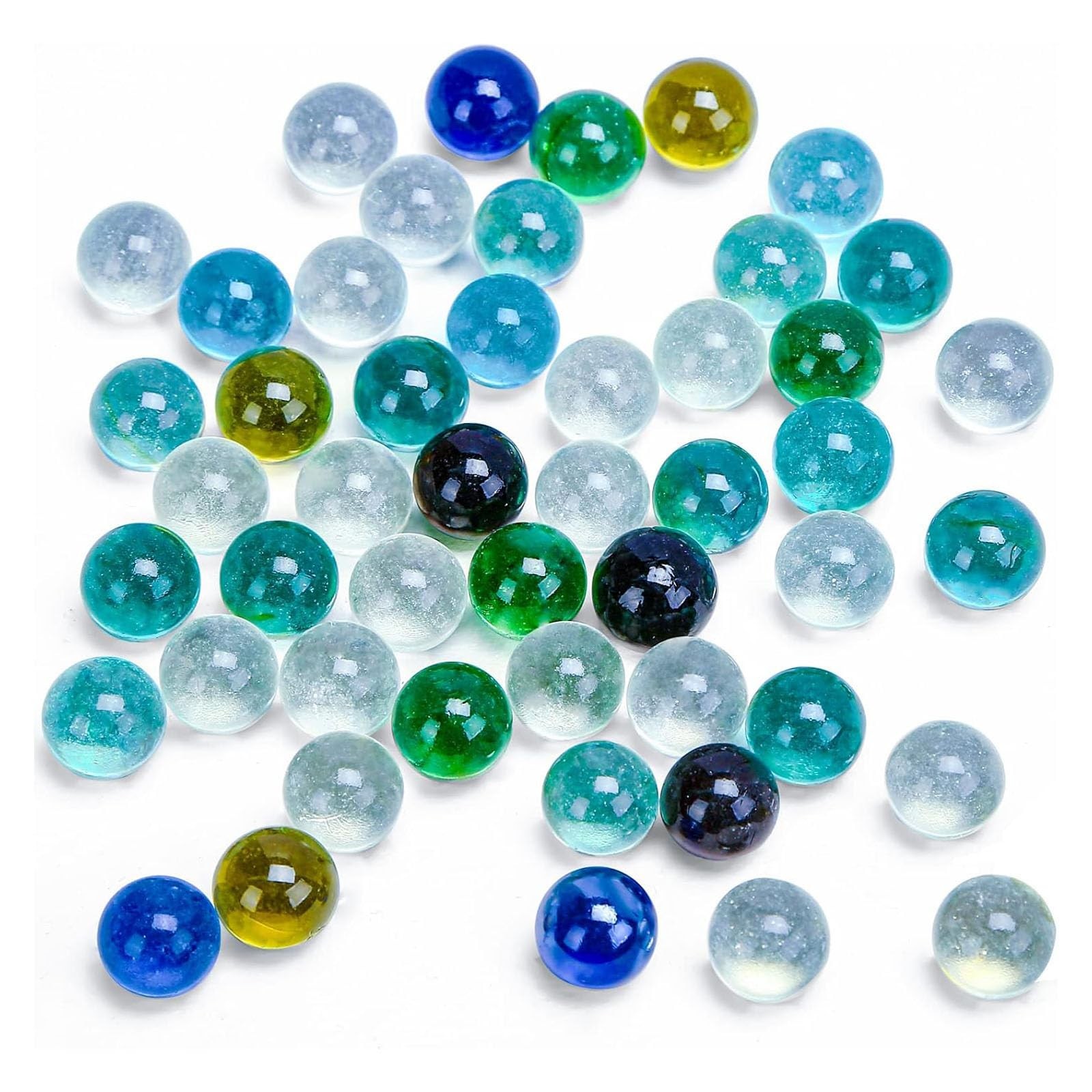 POPLAY 50 PCS Beautiful Player 50 Marbles+1 Whistle, 2 Multicolored