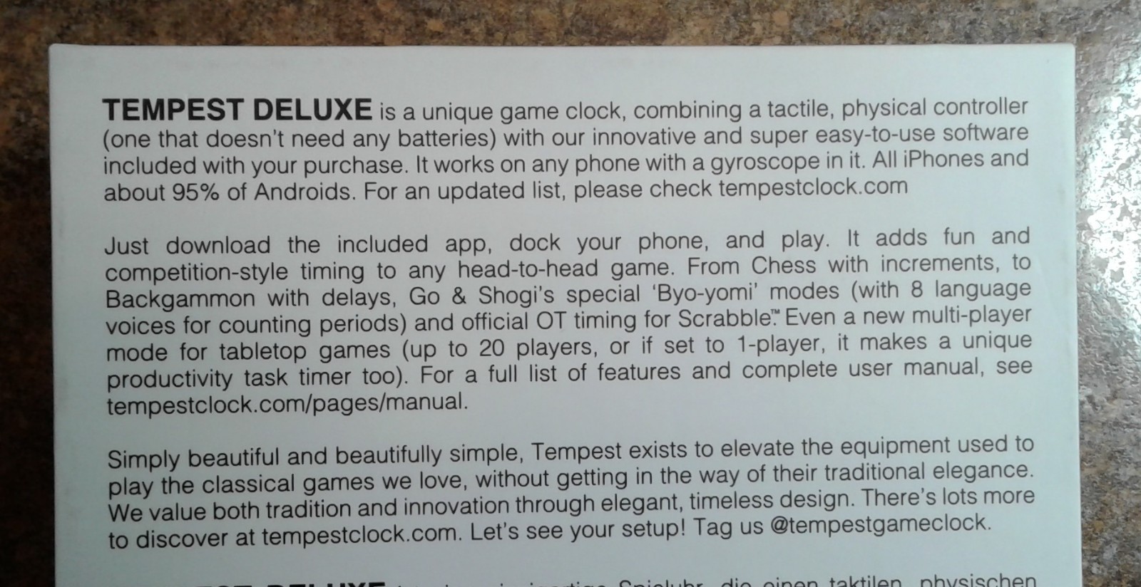 Tempest Deluxe Game Clock + App Free Shipping