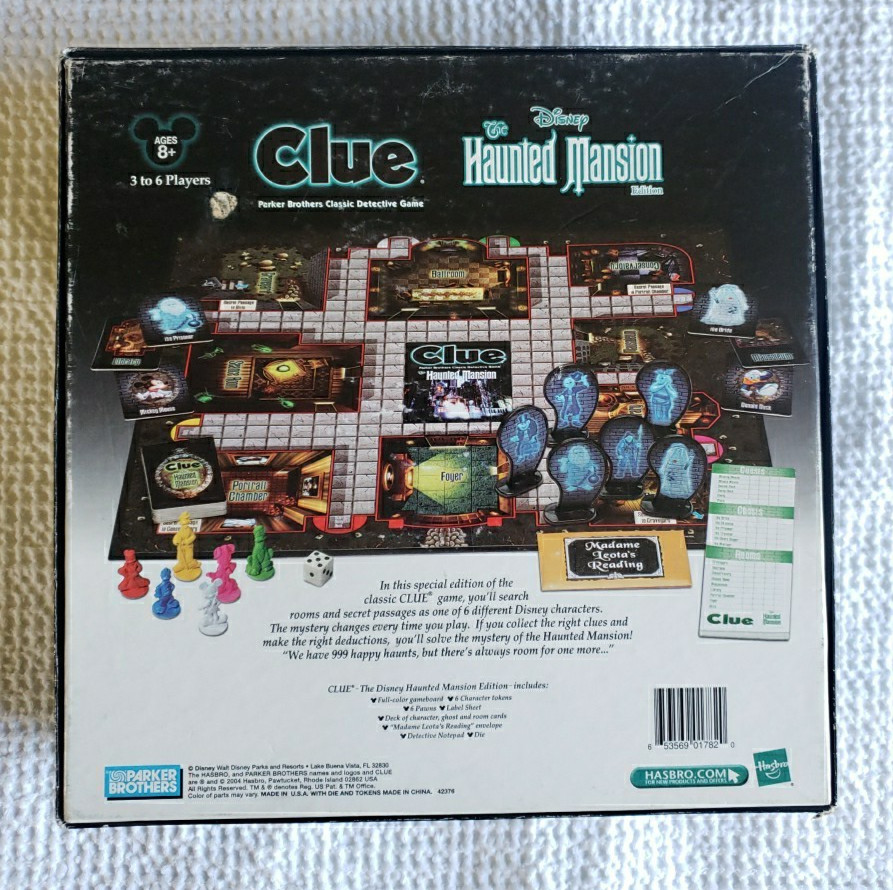 Clue Haunted Mansion Edition Disney Theme Park Game Mickey Minnie Goofy COMPLETE