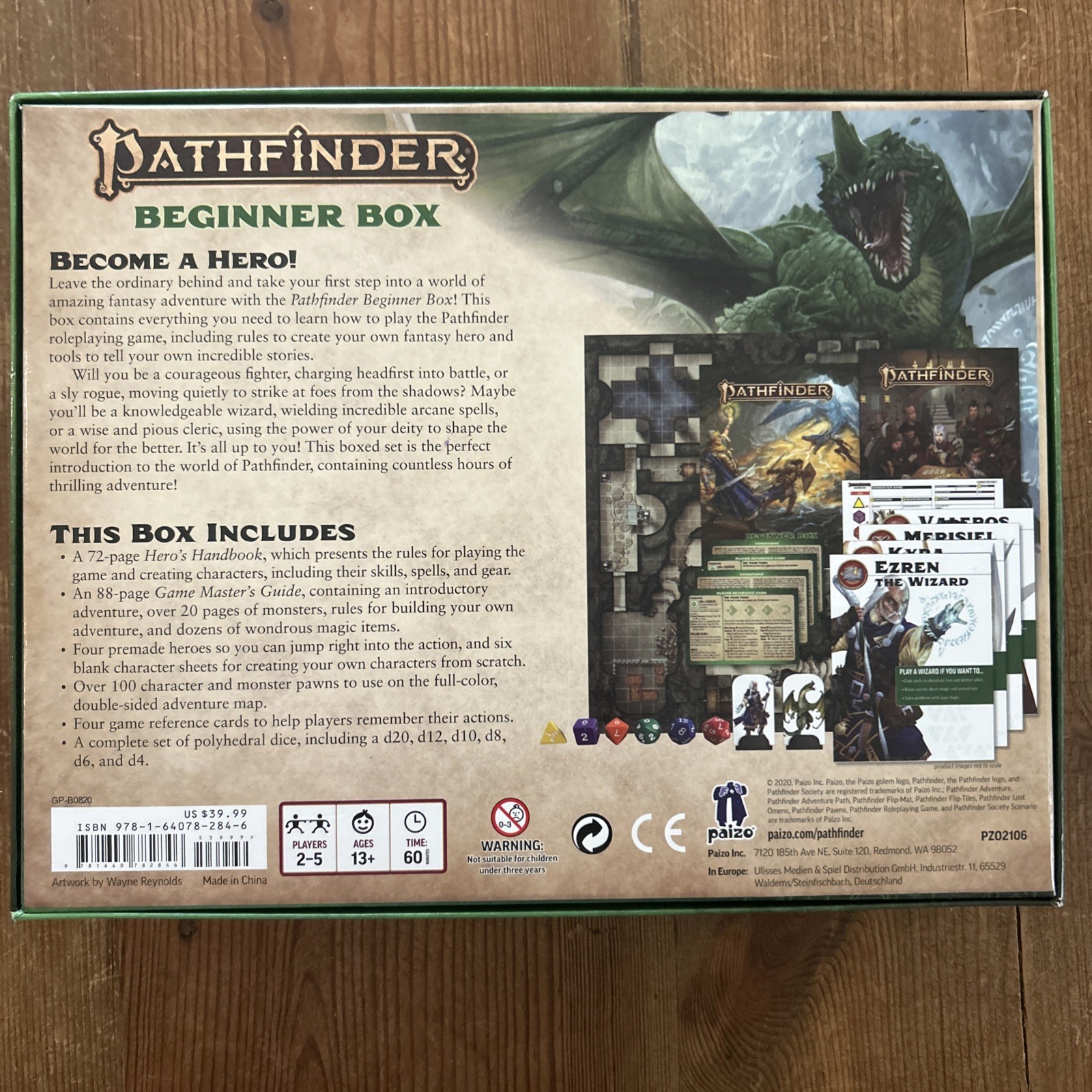 Pathfinder 2E: Beginner Box 2E, 4 Decks, Extra Character Printouts New Open Box