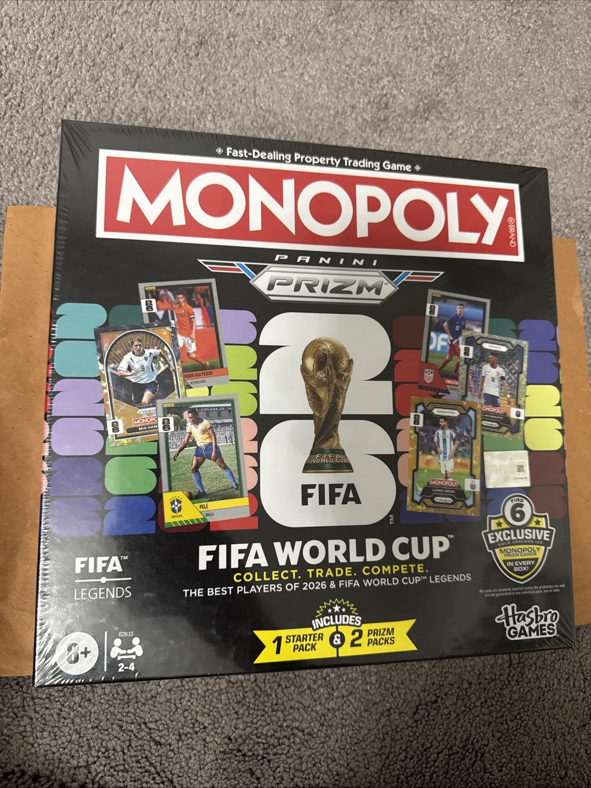 Monopoly Panini Prizm FIFA World Cup Board Game Hasbro Games Exclusive Pack