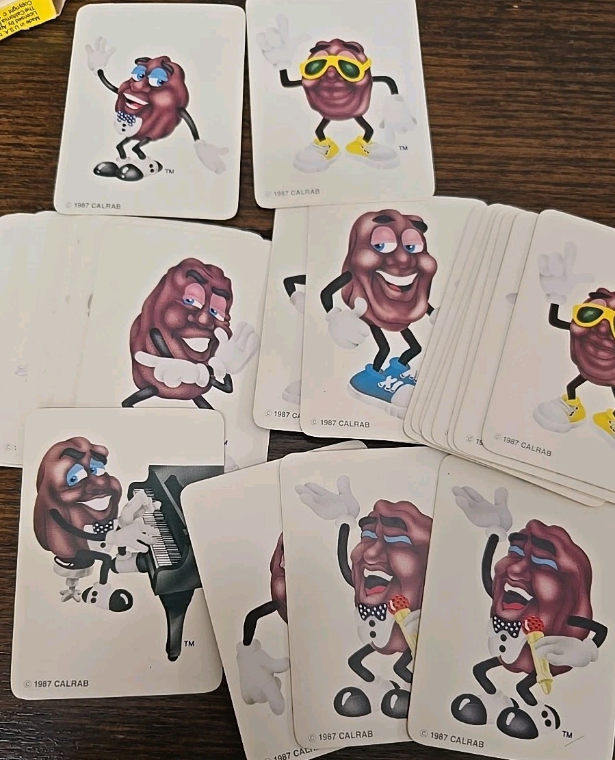 1987 California Raisins Memeory 36 Card Game Age 4 & Up 1 Or More Players. SKU5