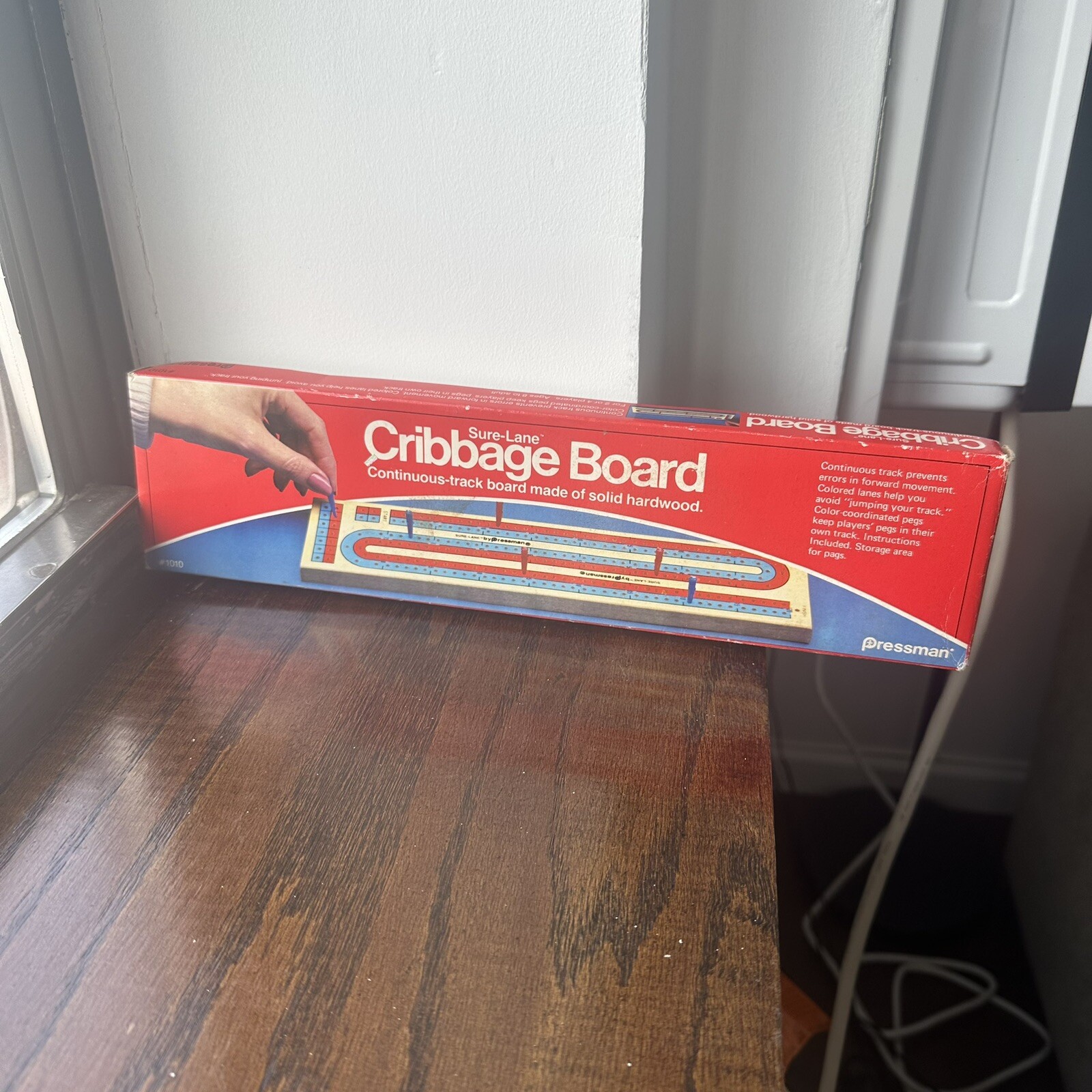 Vintage Cribbage Board Sure-Lane Continuous Track #1010 Solid Hardwood READ
