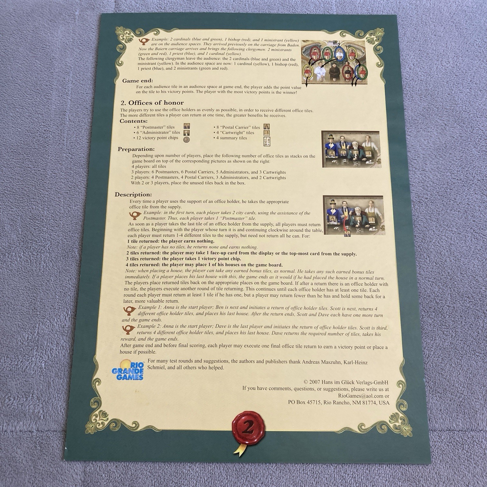 Thurn and Taxis – All Roads Lead to Rome Board Game Expansion – EUC – Complete