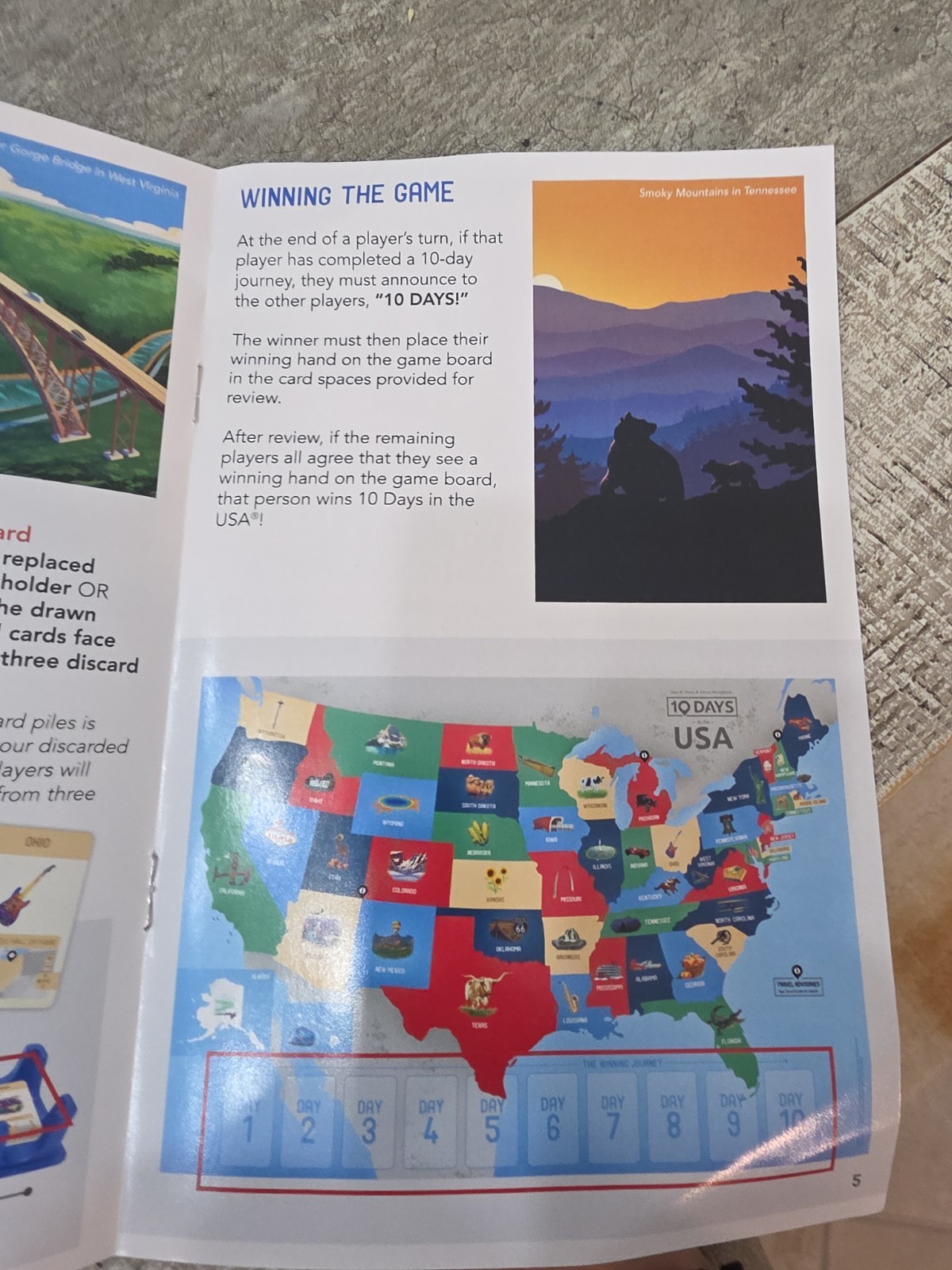 USAopoly 10 Days in The USA Family Road Trip Board Game Learn About US America