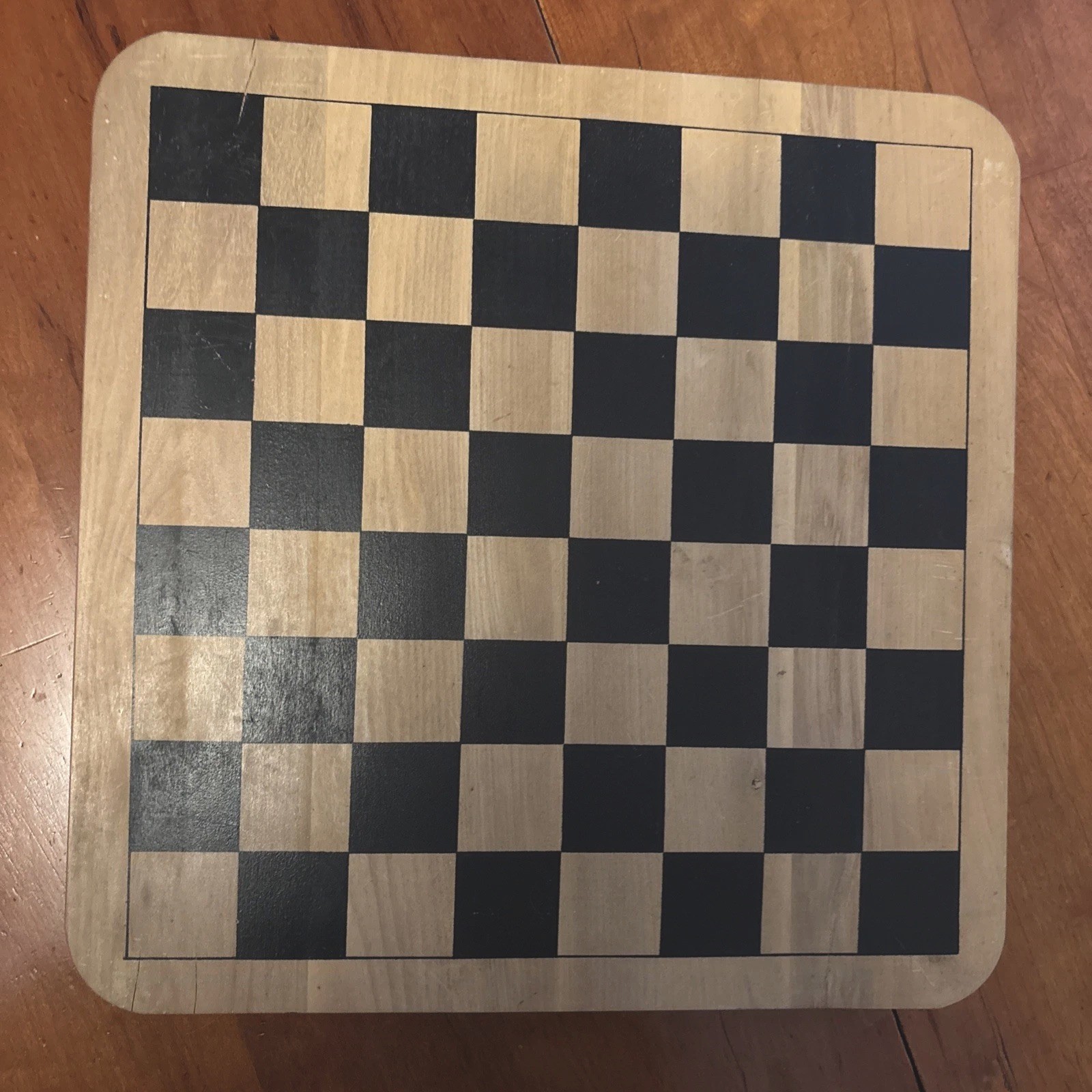Vintage Wooden Painted Reversible Chess/Checkers/Pachesi Board Game 11″