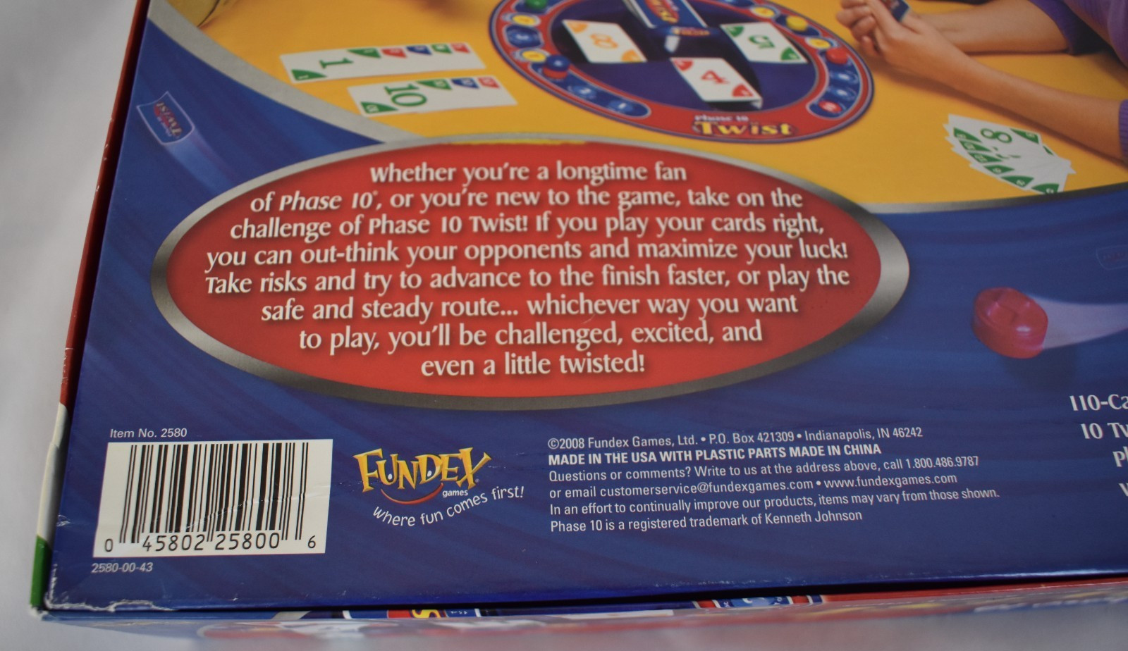 Phase 10 Twist Board Game Open Box SEALED PARTS Fundex 2008 Wickedly Wild Rummy