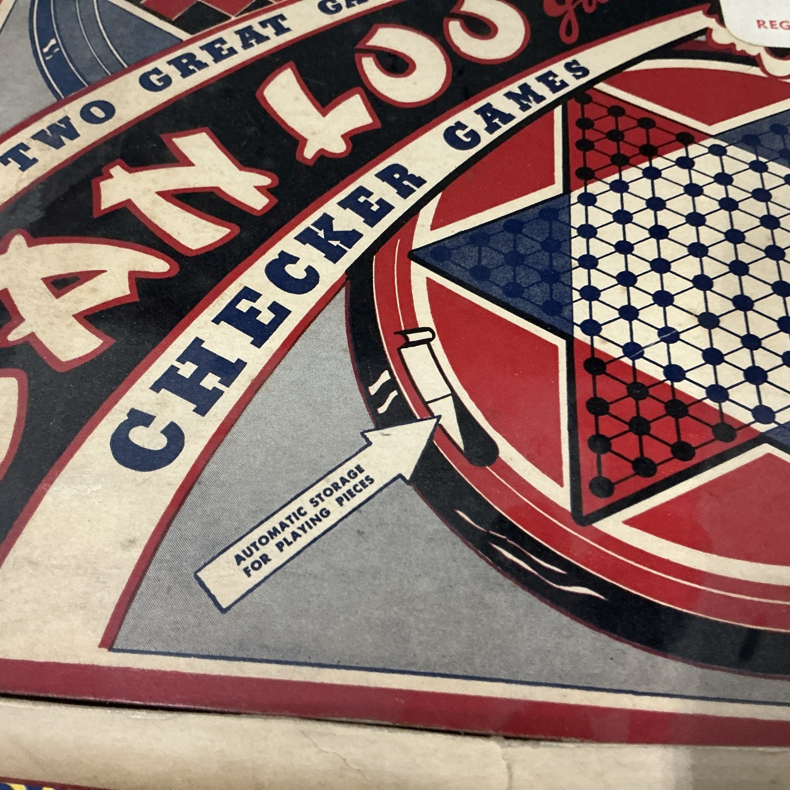 Vintage San Loo Junior Chinese Checkers Tin Litho Board Northwestern Products