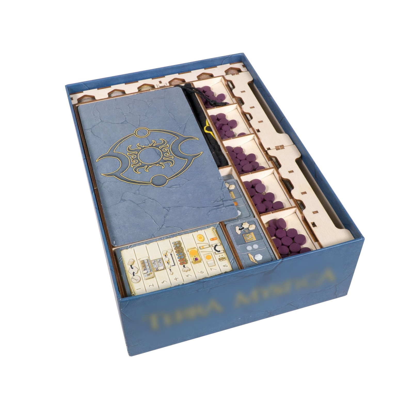 Terra Mystica Game Organizer – Wood Storage Box with Multiple Trays