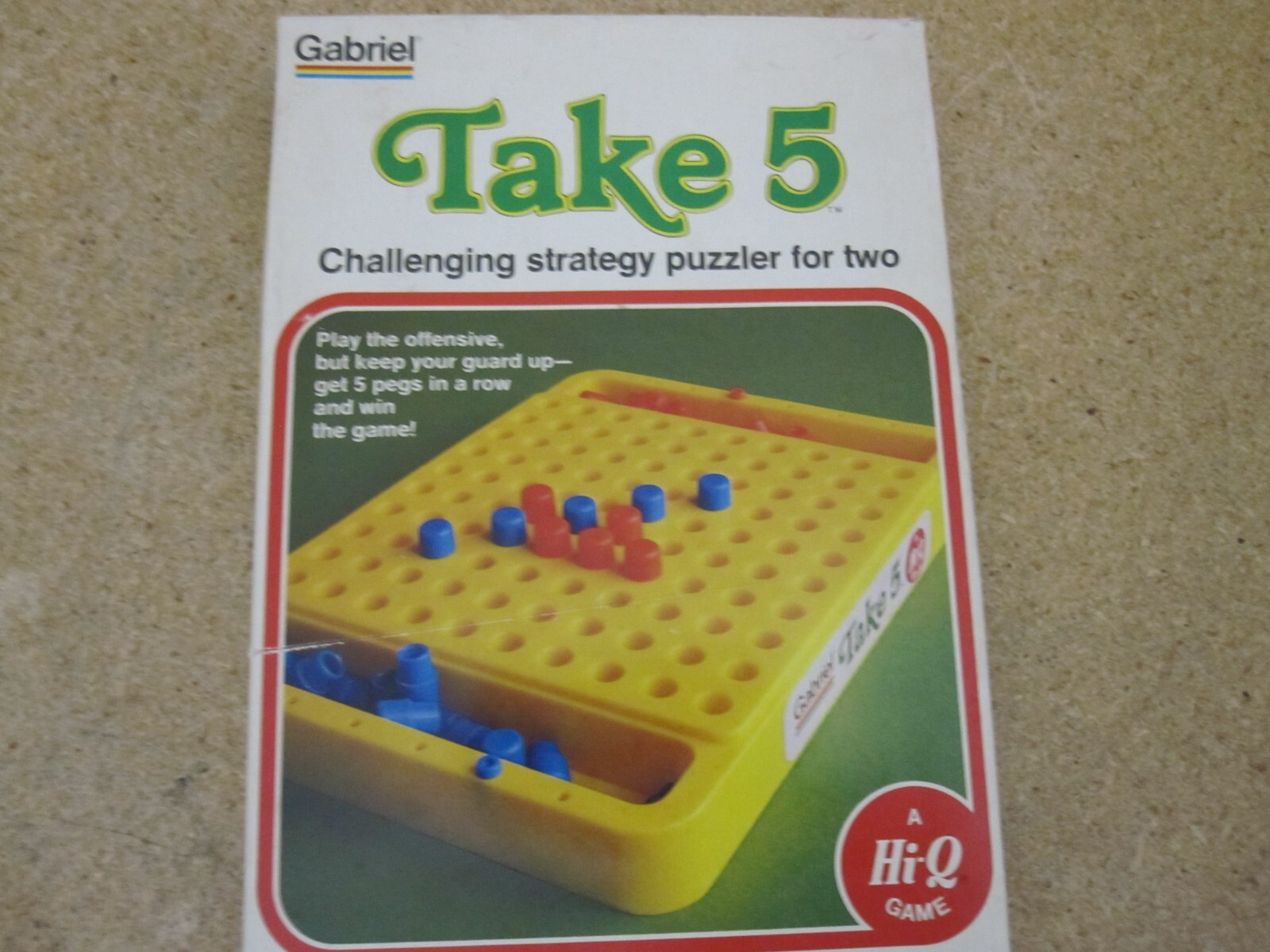 TAKE 5 by Gabriel Strategy Game Hi-Q Puzzle Vintage 1977 with Instructions