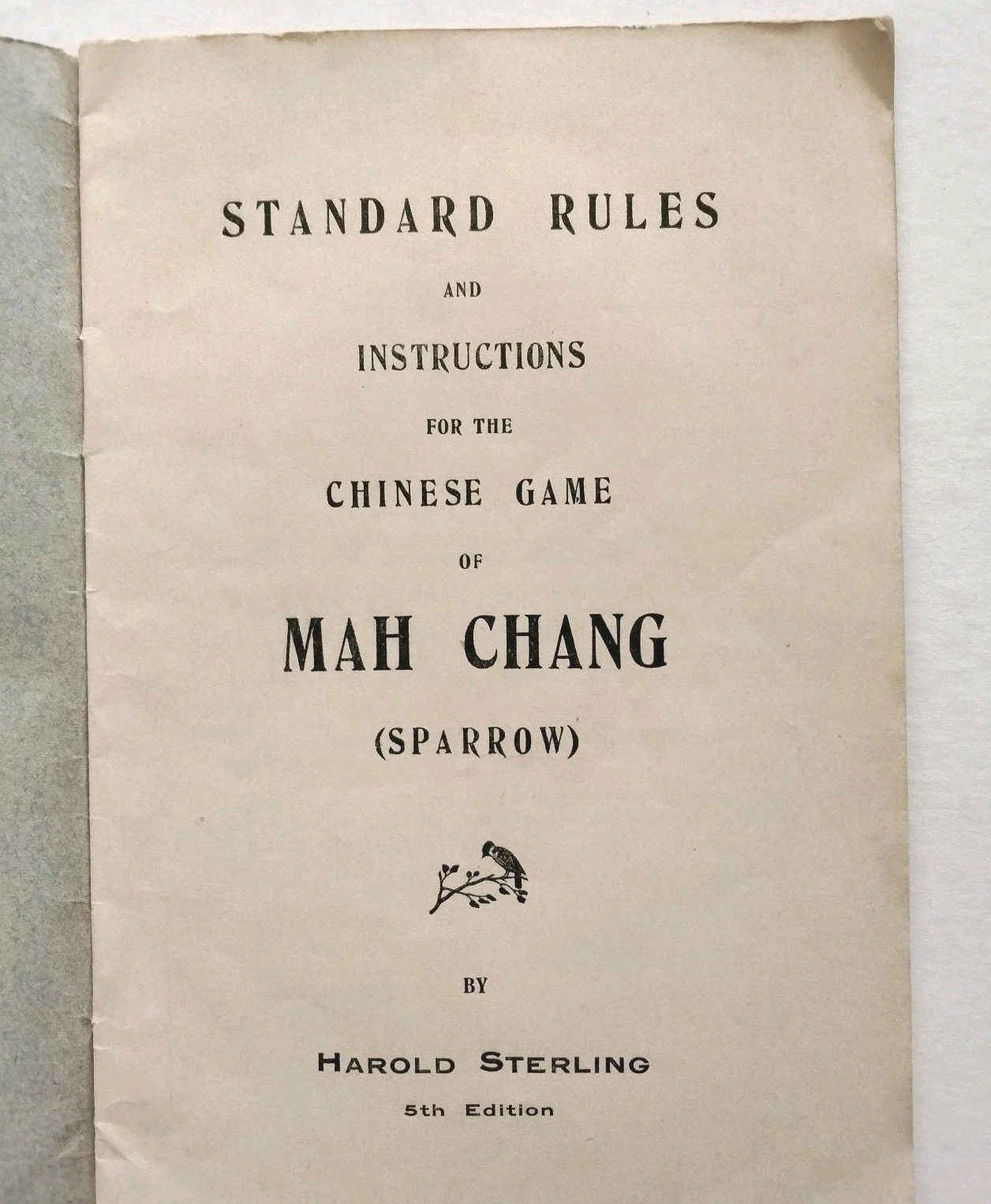 1920s Rules Directions Mah Jong Mah Jongg Mah Chang Manual Harold Sterling