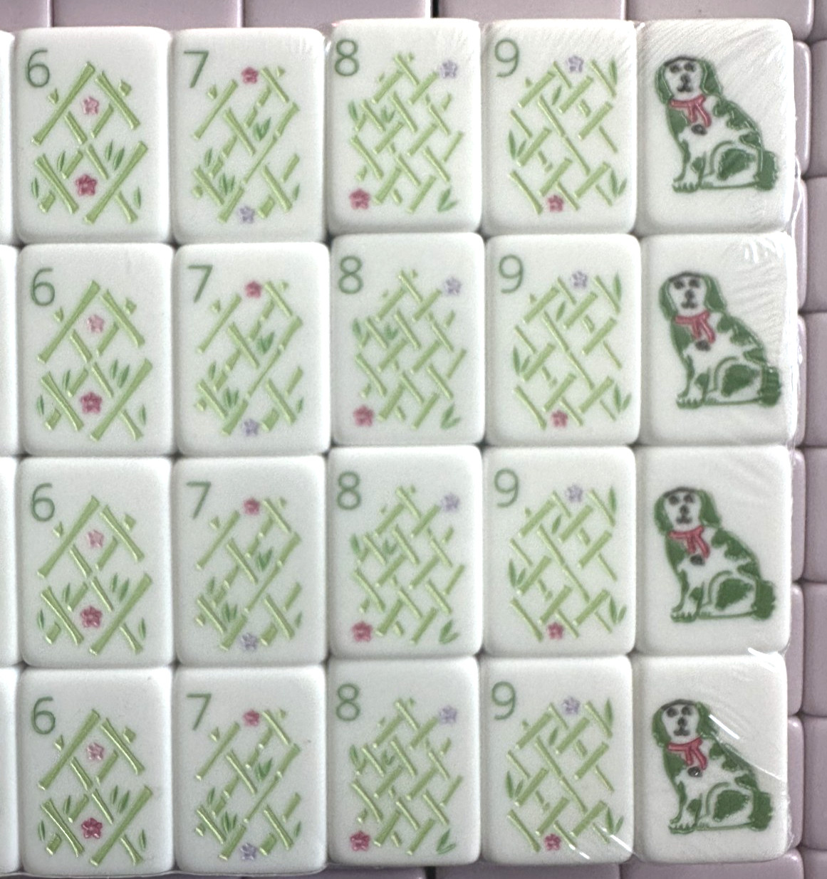 MISSING 2 FLOWERS – PASTEL PURPLE 4 Layer Acrylic Mahjong Tiles READ DESCRIPTION