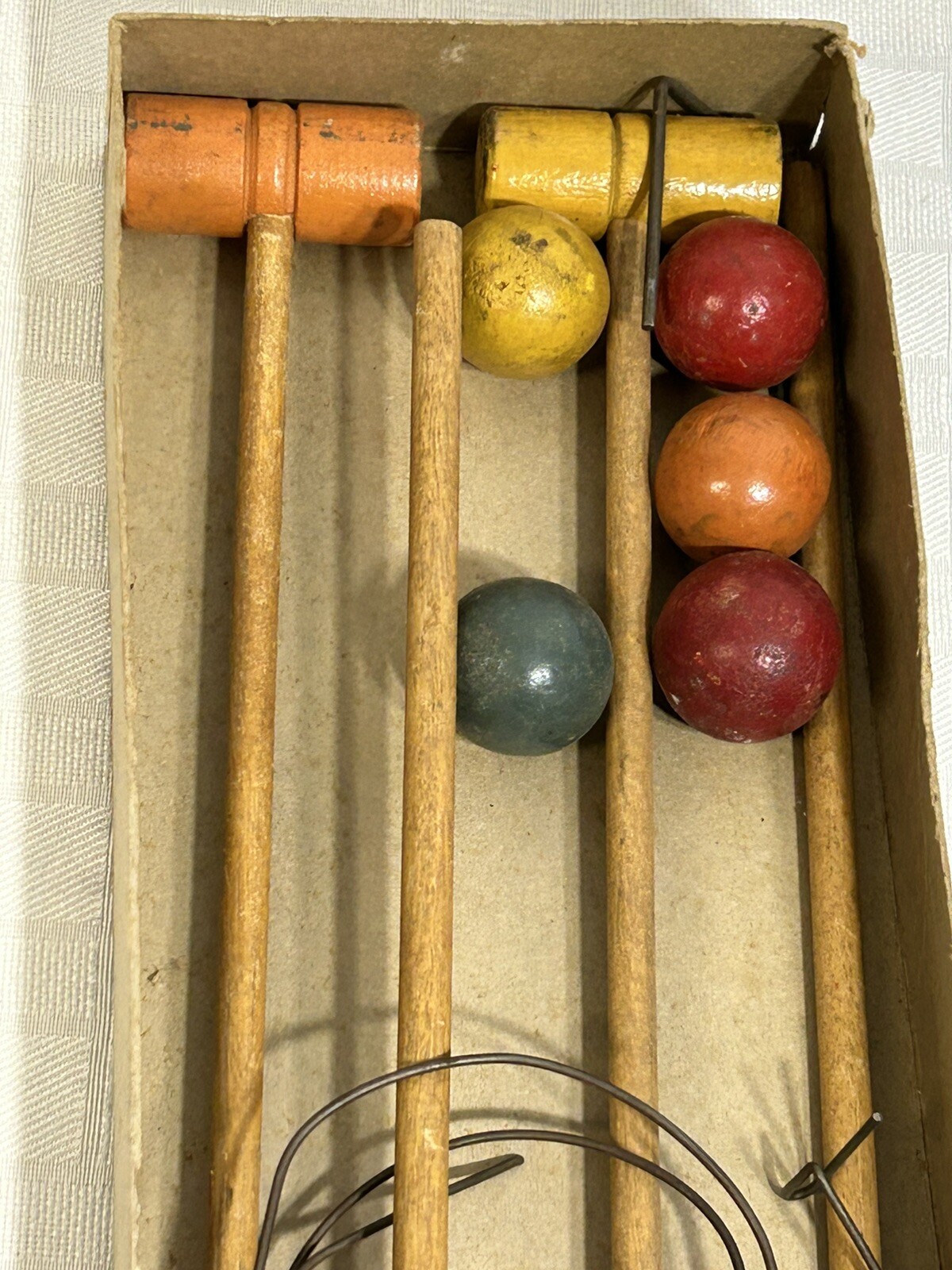 Vintage Toy Floor Croquet 1932 Milton Bradley Company Game in Original Box!