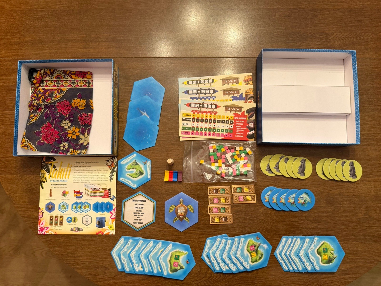 Minion Games Tahiti Board Game Complete Tile Game Tropical Theme 3+ 8+
