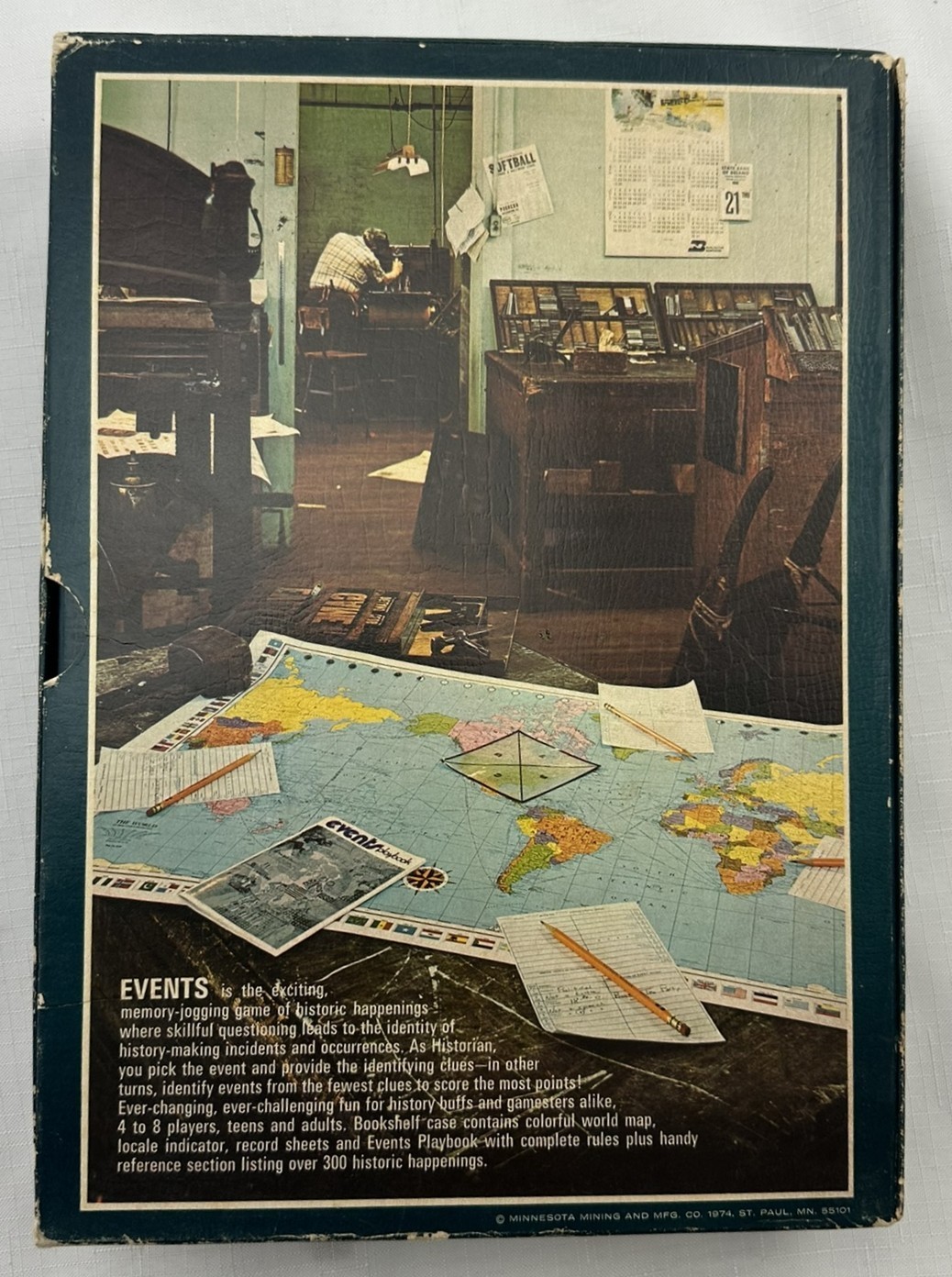1974 Events Game by 3M Complete in Very Good Condition FREE SHIPPING