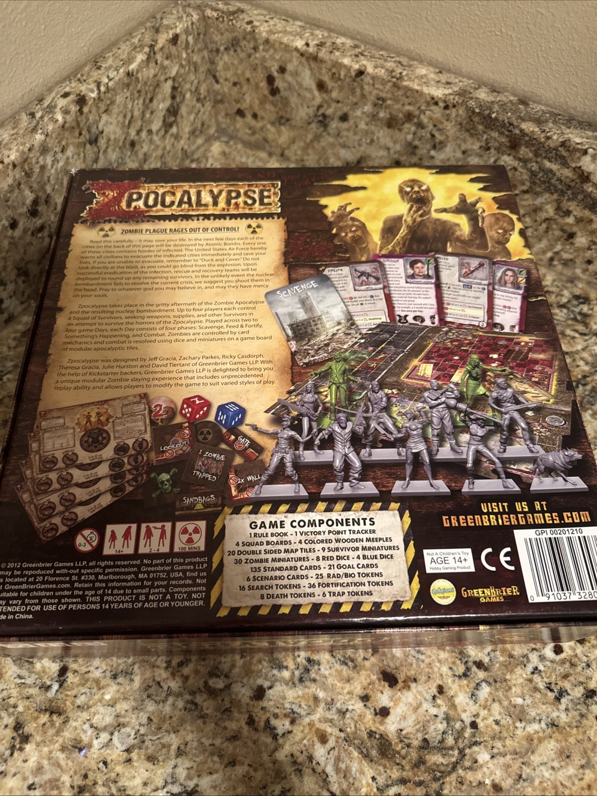 Zpocalypse Board Game Complete 2013 Zombie Survival Game Greenbreier