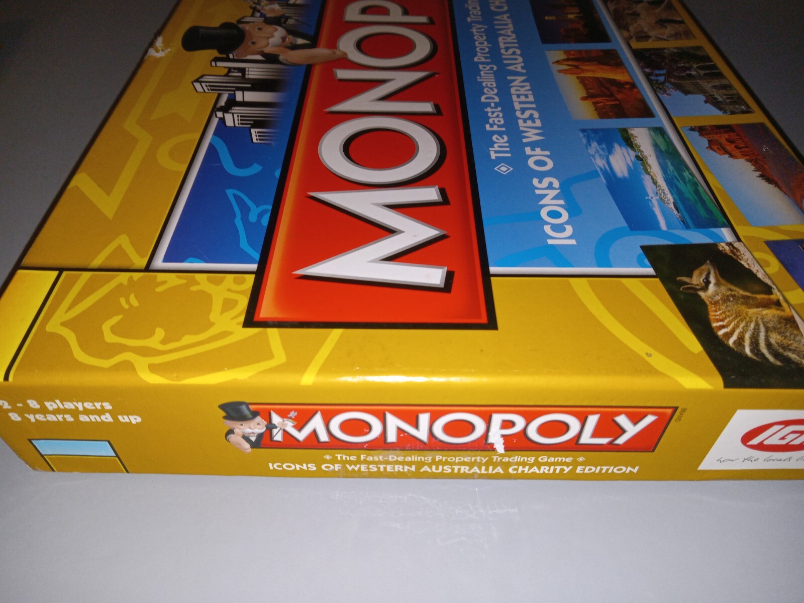 Monopoly Icons – Western Australia Charity Edition – Parts Sealed – Box Damage