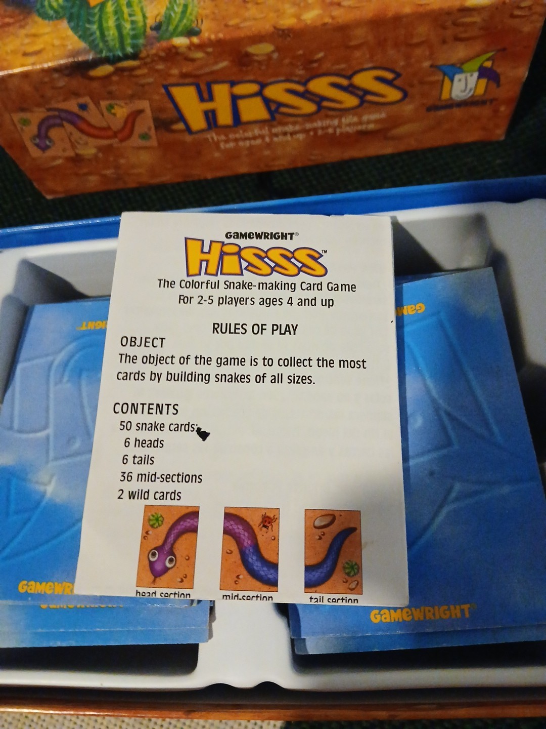 HISSS The Colorful Snake Making Tile Matching Game Gamewright Complete VG Cond
