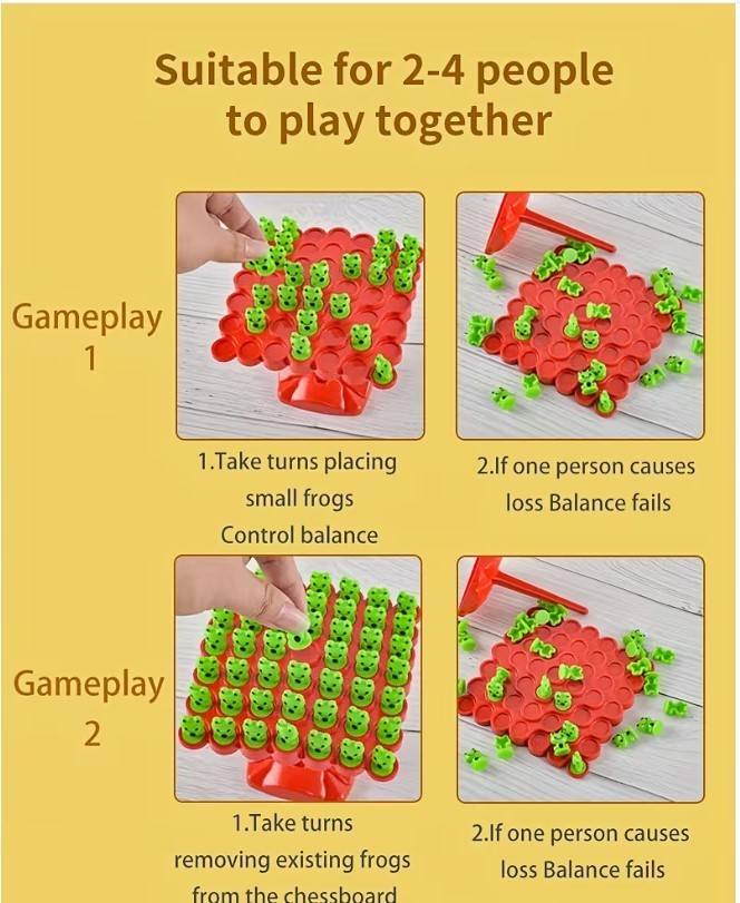 Fun Balance Board Game Frogs. Family Fun, Stocking Stuffer! Random color choice