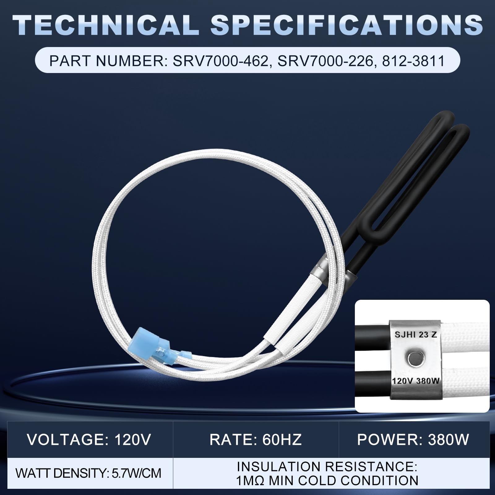 SRV7000-462 Igniter for Quadra Fire Mt Vernon AE, Castile, Santa Fe, Sliver