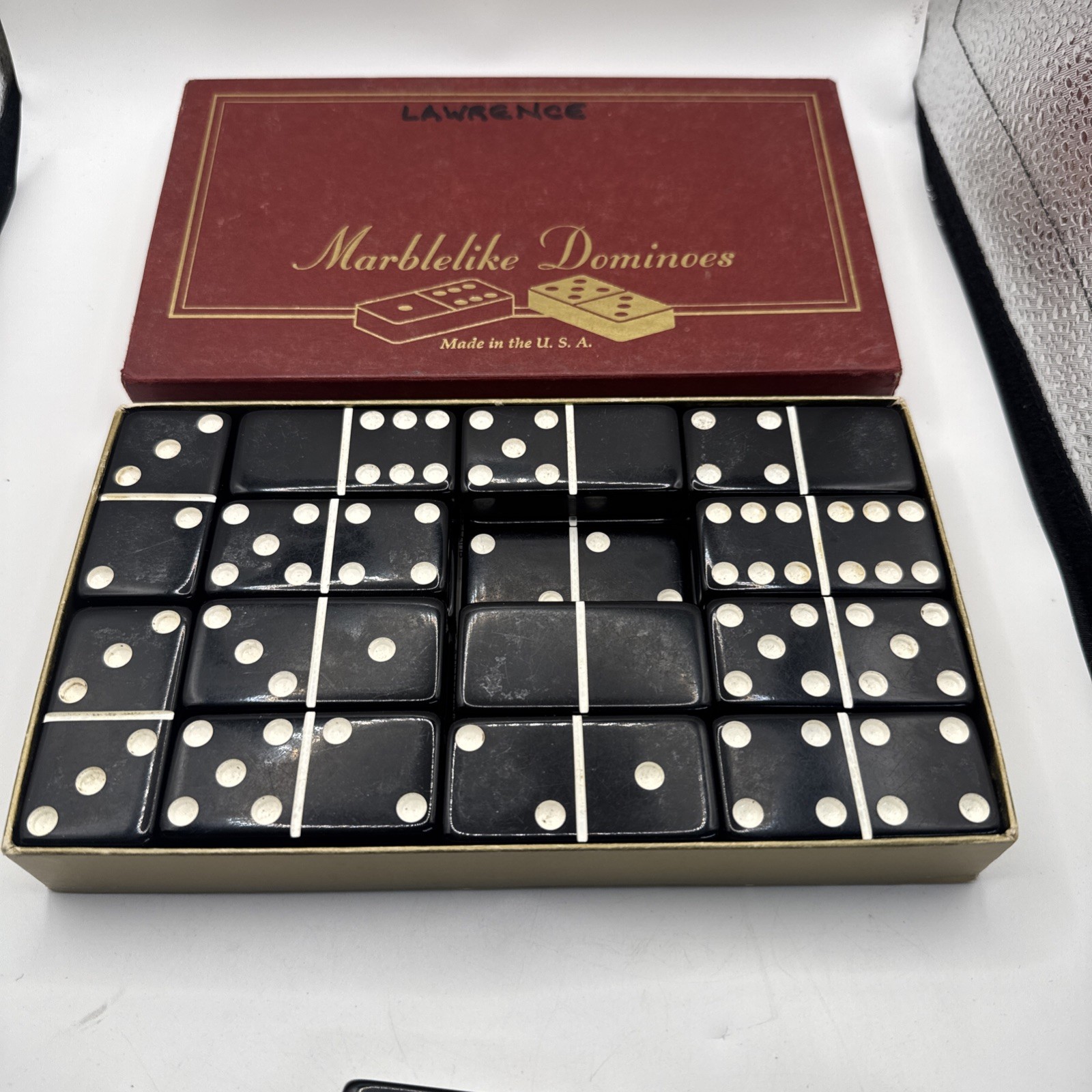 Puremco Tournament Super Thick Black Dominoes (28) 1/2” Large Face