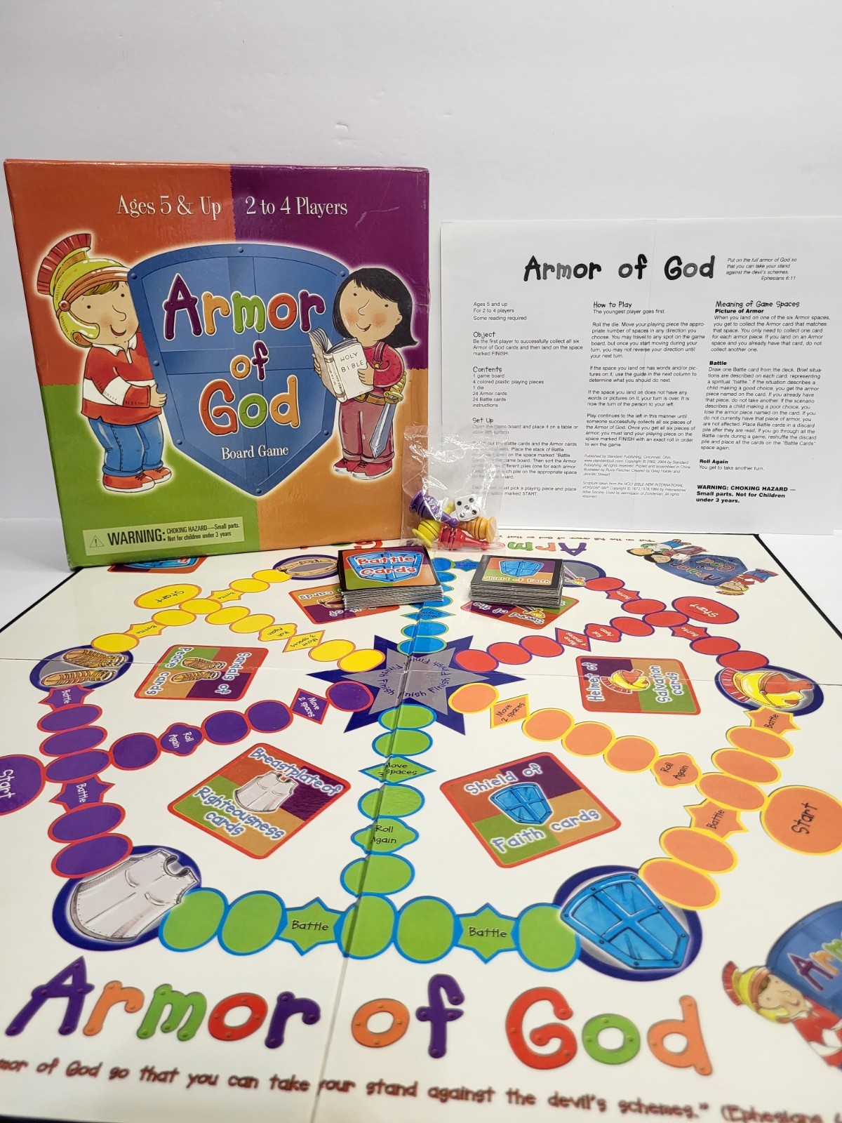 Armor of God Board Game 2-4 Players Ages 5+ Church Bible Youth Activity COMPLETE