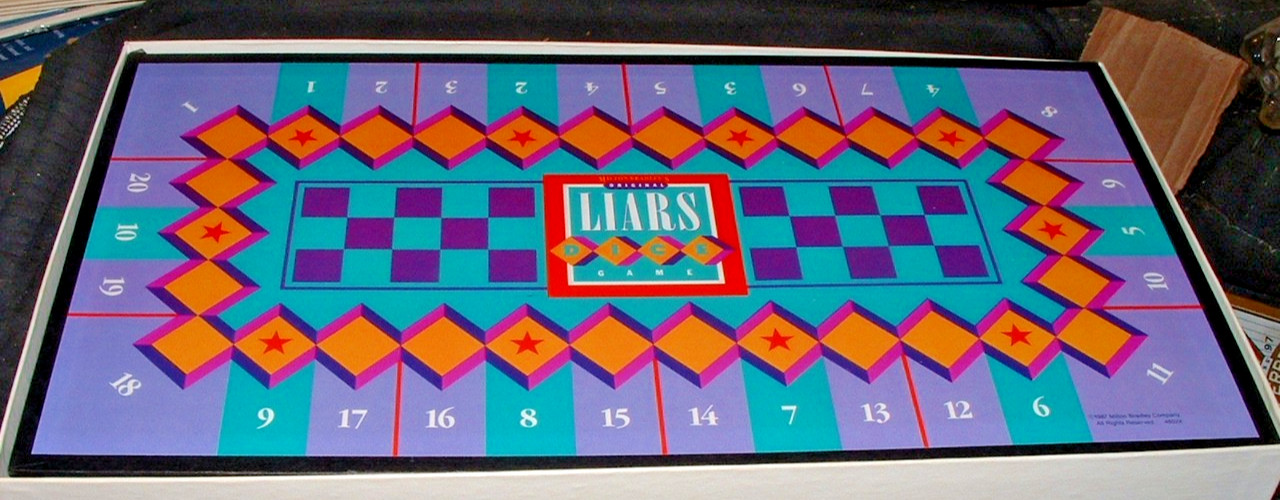 Vintage Milton Bradley Original Liar’s Dice Board 1987 Game – Complete Set