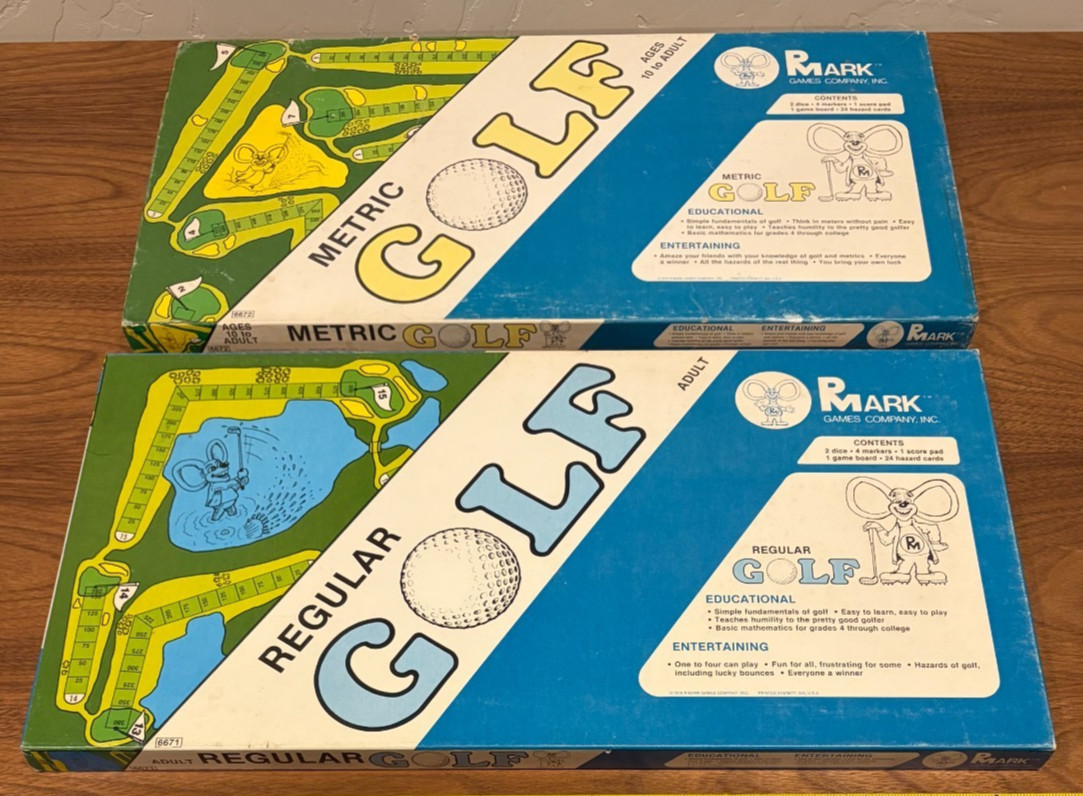 2 Vintage 1978 GOLF Board Game LOT Metric & Regular Golf by RMark Games Complete