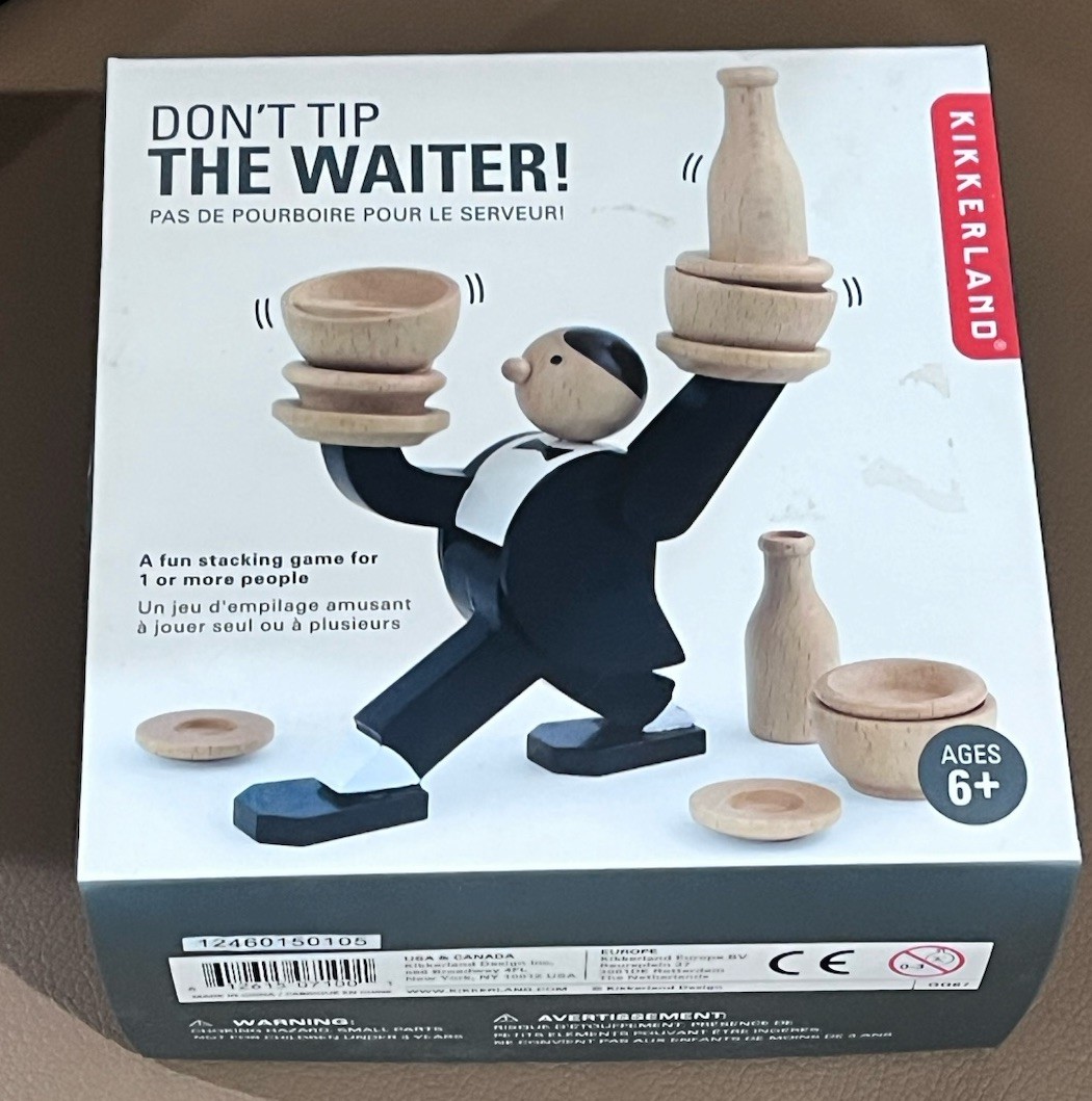 Don’t Tip The Waiter Game-Kikkerland- NEW-Fun Stacking Game For 1 Or More People