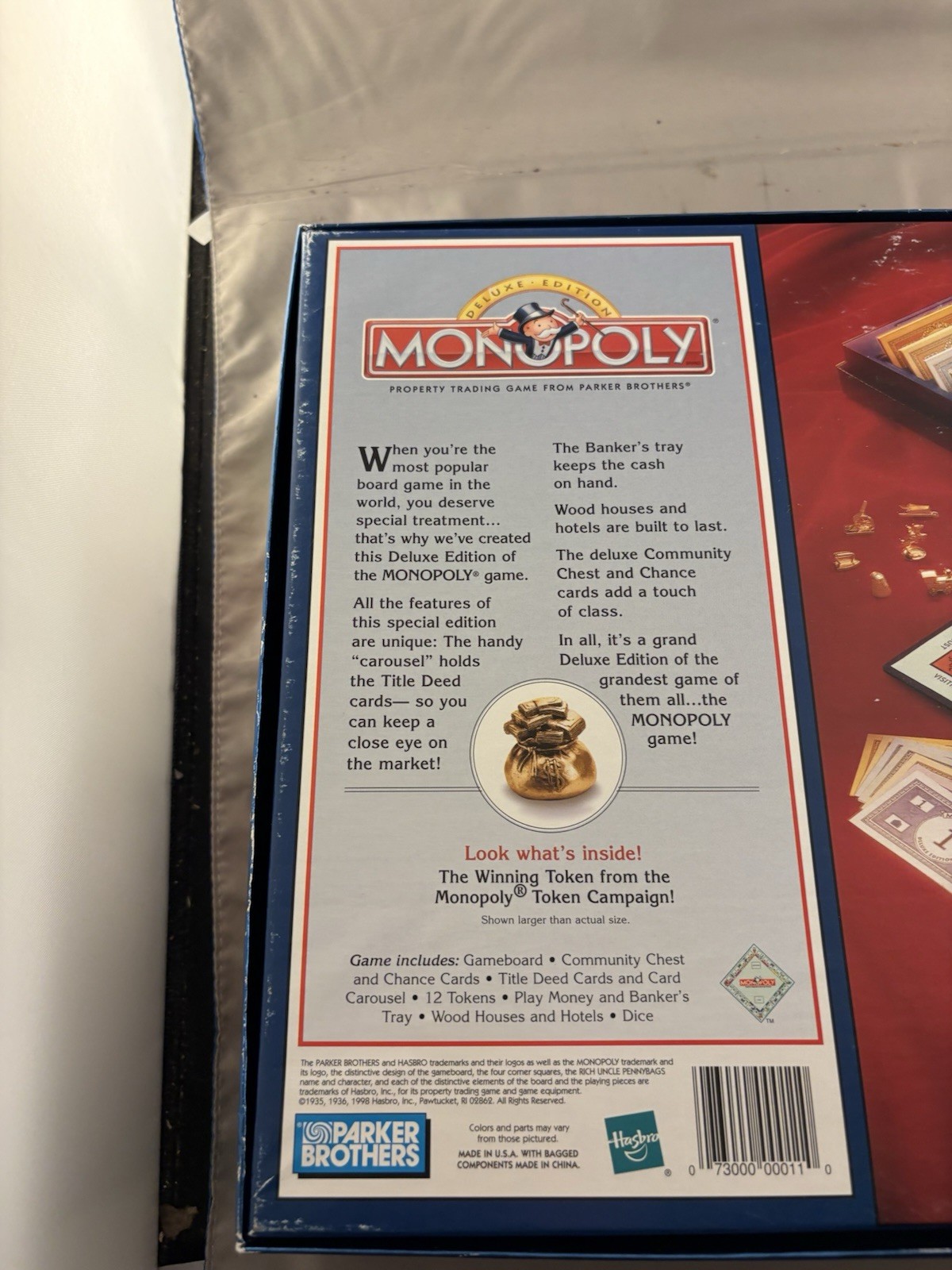 1998 Deluxe Monopoly Board Game by Parker Brothers Complete Very Good Condition