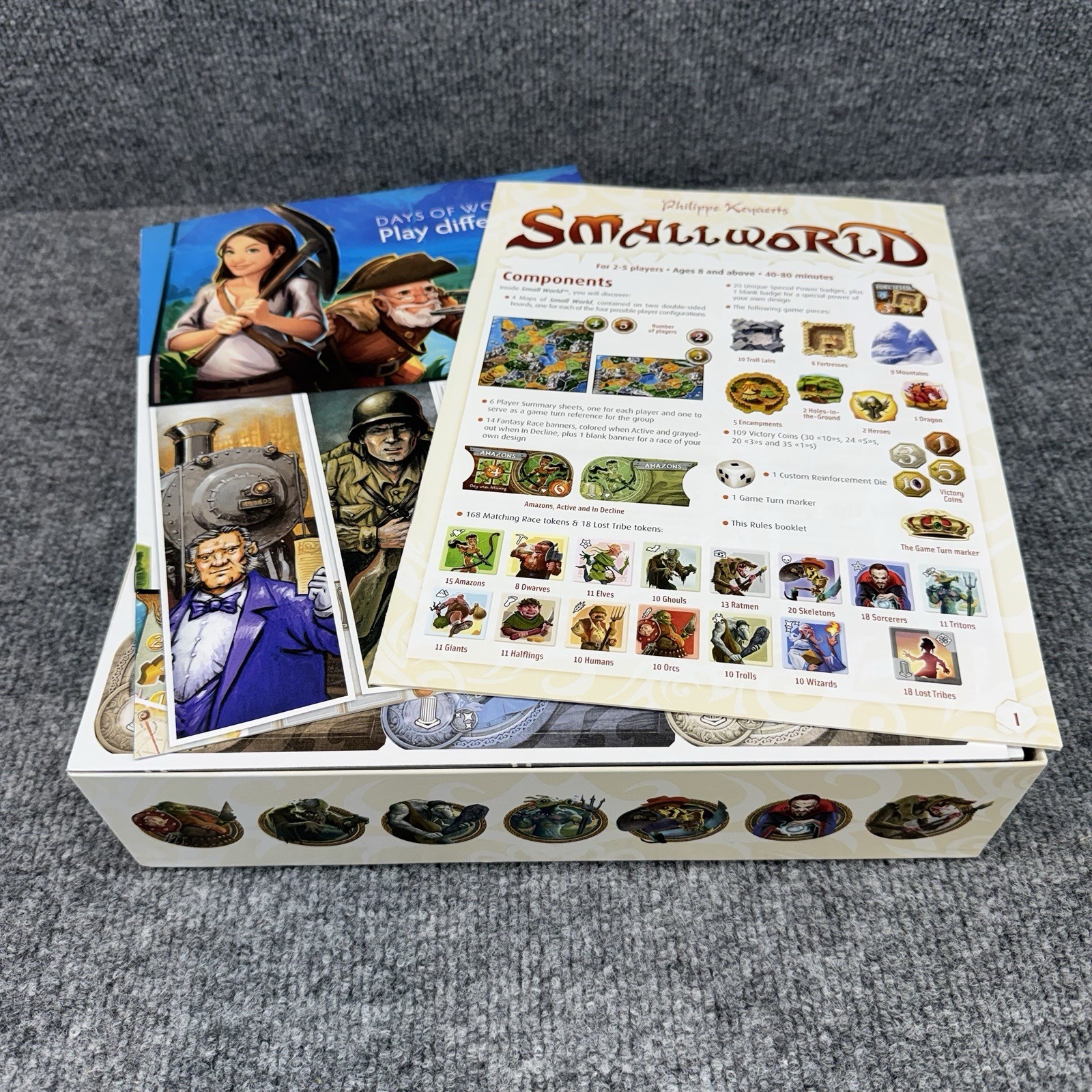 SMALL WORLD Board Game By Fantasy Philippe Keyaerts Days of Wonder 100% Complete